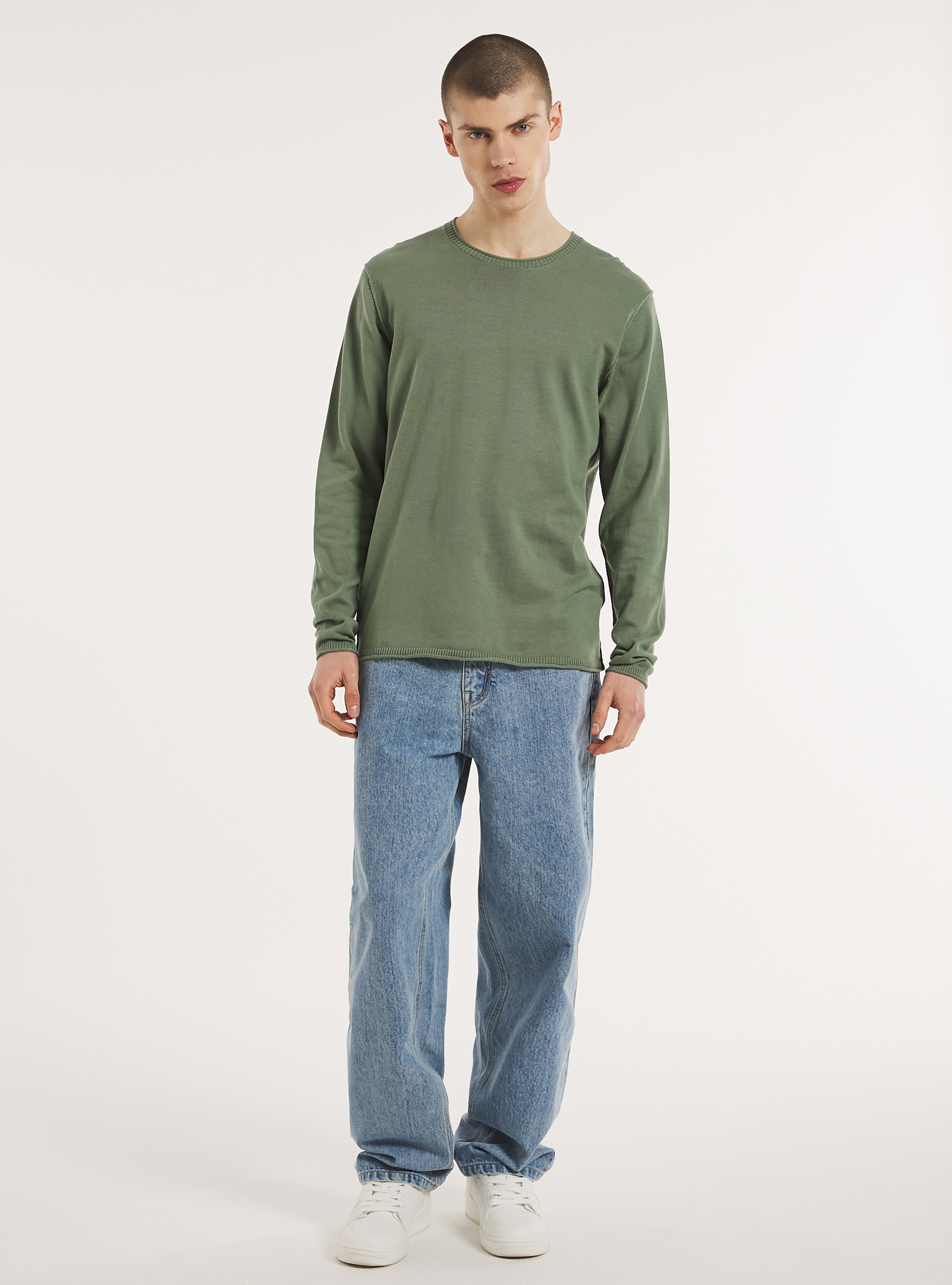 Round-neck cotton pullover, KY3 KAKY LIGHT