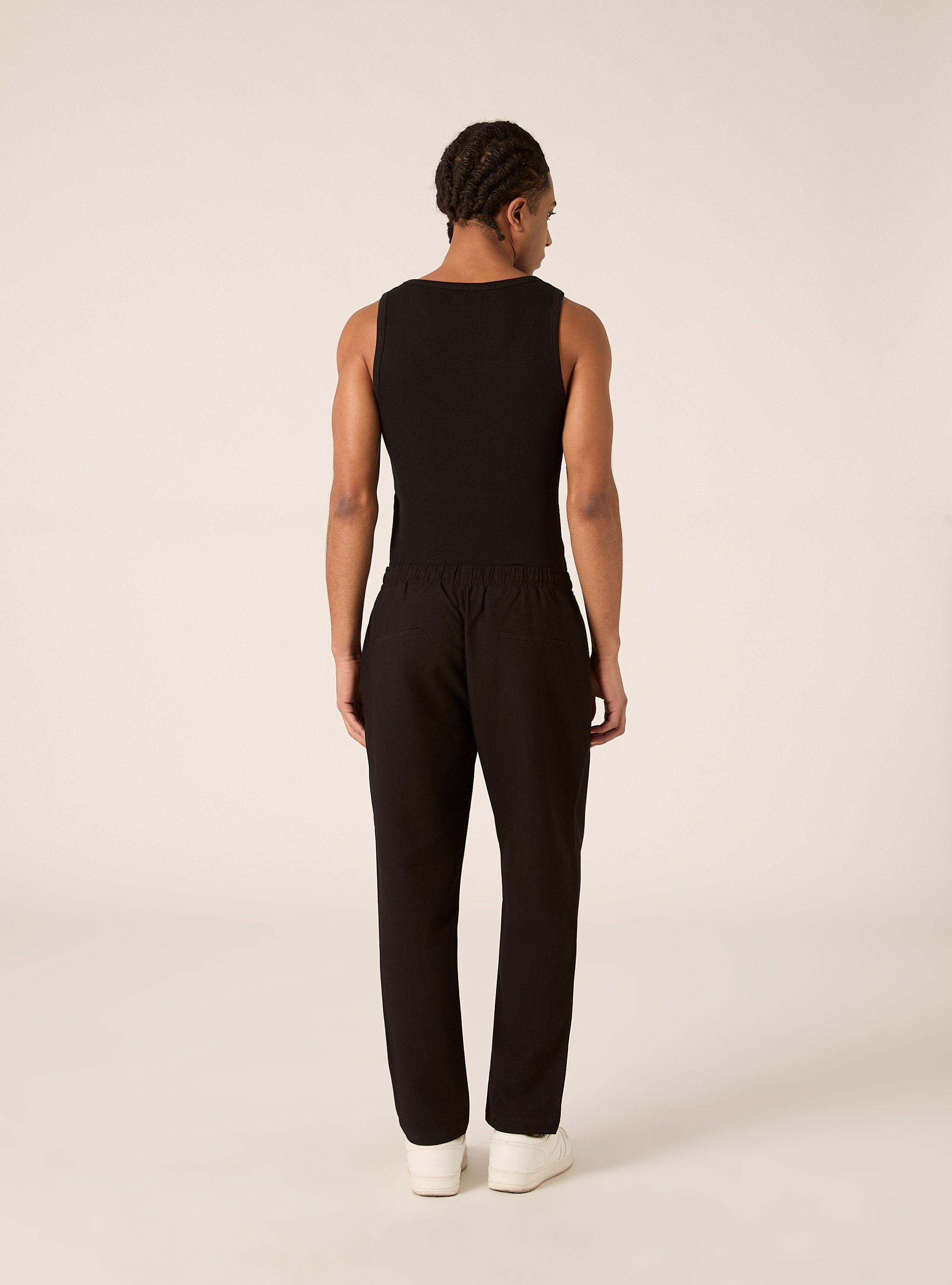 Pantalones jogger de sarga, BK1 BLACK