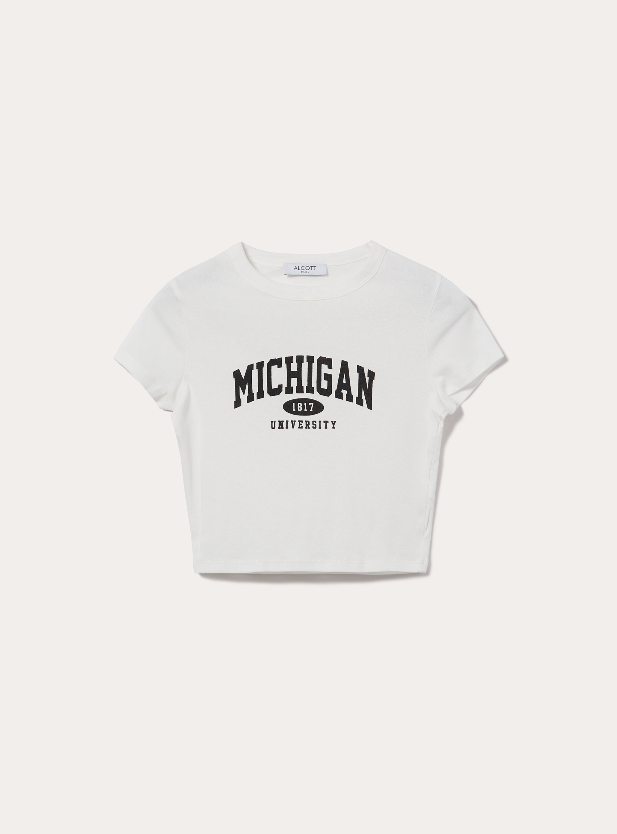 Cropped t-shirt with print, WH1 OFF WHITE