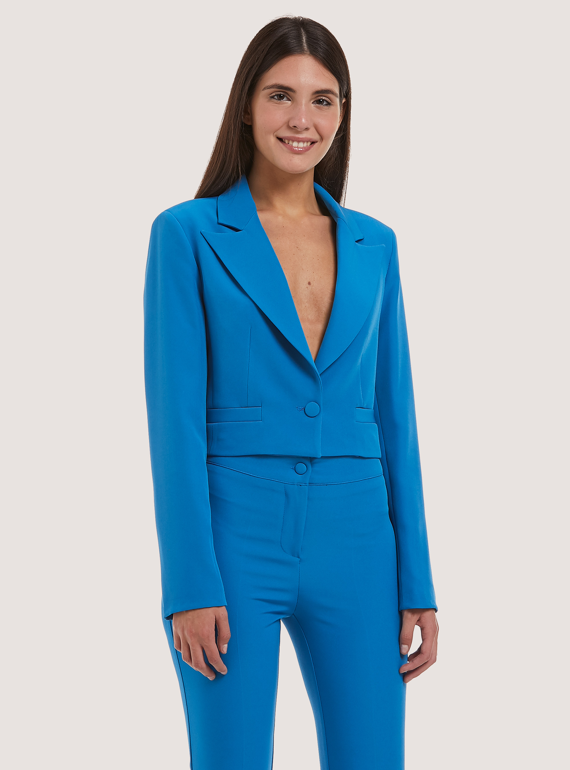 Blazer cropped Made in Italy, AZ2 AZURE MEDIUM