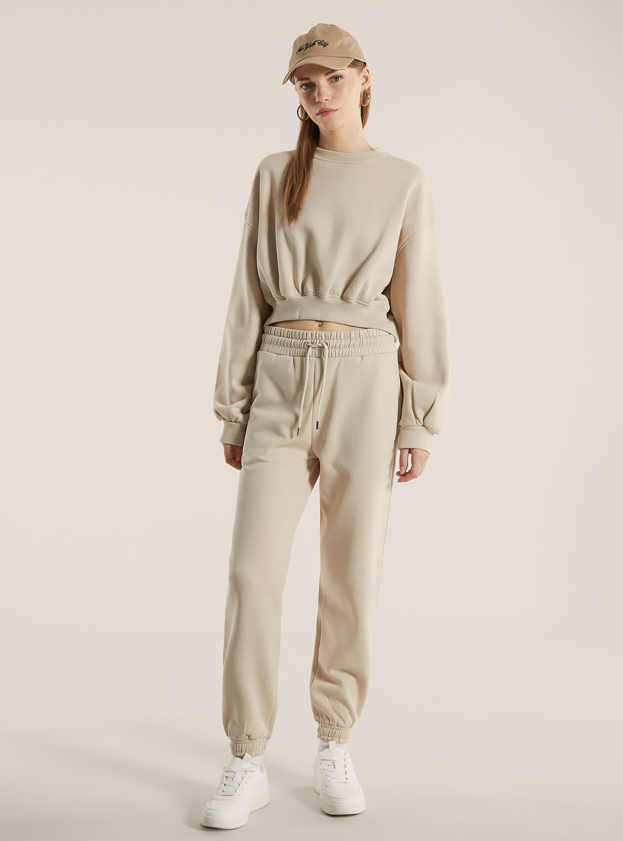 Plush jogger trousers, BG2 BEIGE MEDIUM