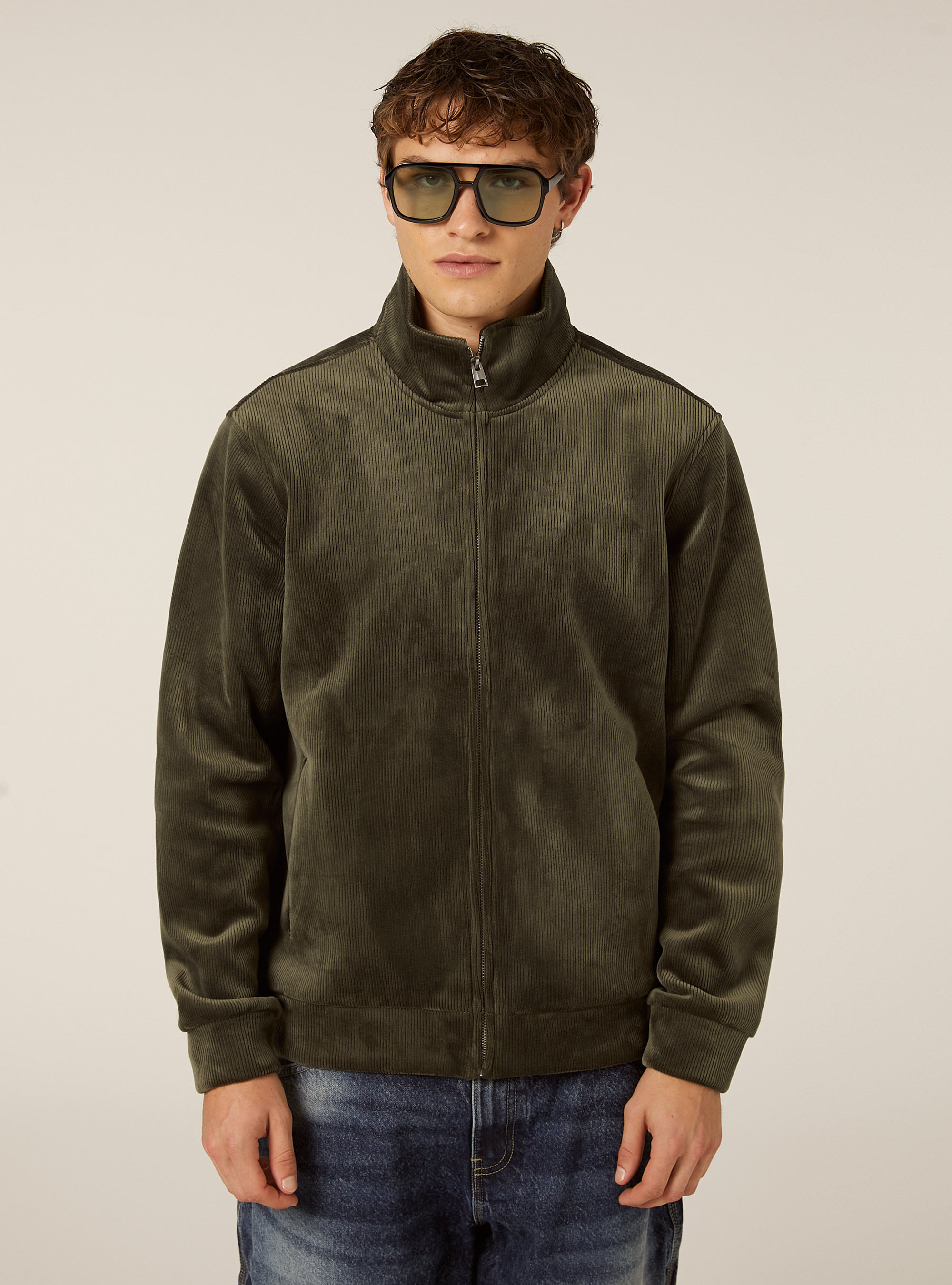 Sudadera con cremallera de pana, KY2 KAKY MEDIUM