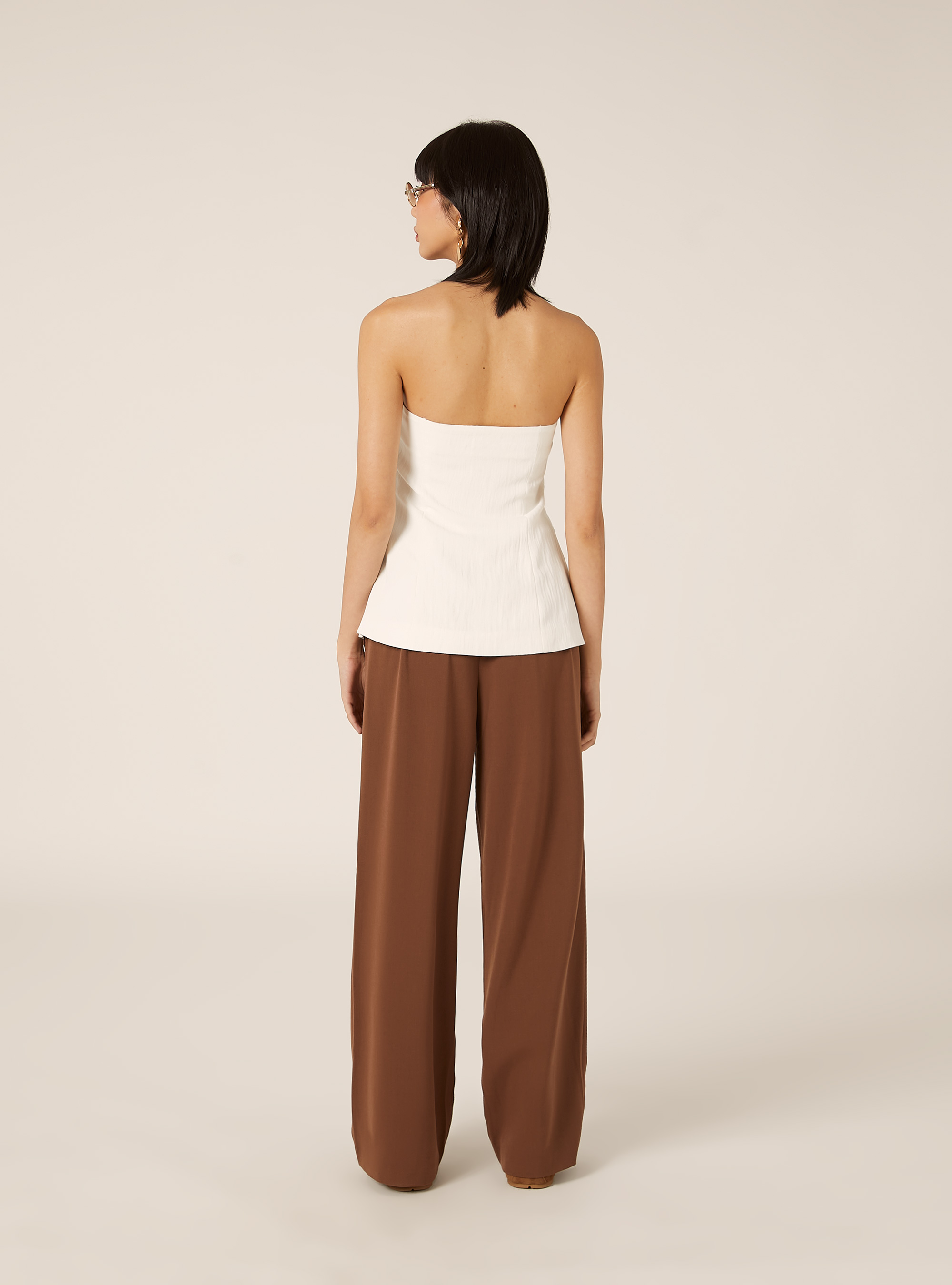 Chaleco cruzado con textura, WH3 WHITE