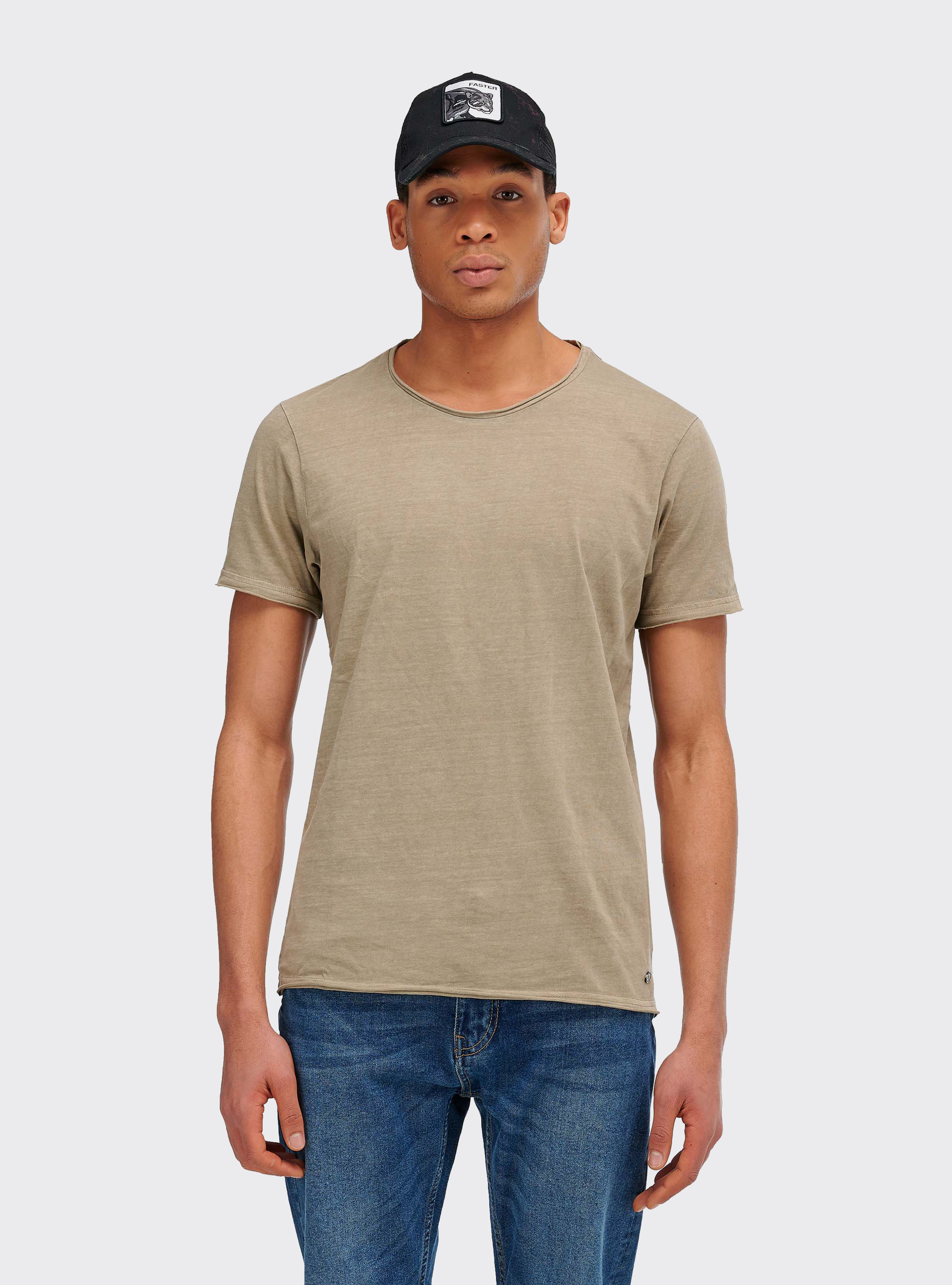 COLOR BLOCK T-SHIRT, BEIGE