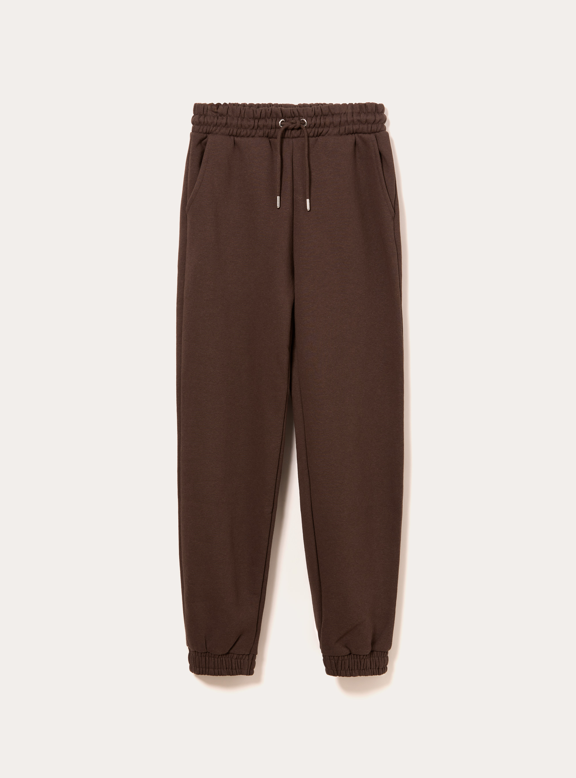 Pantalones jogger de felpa, BR1 BROWN DARK