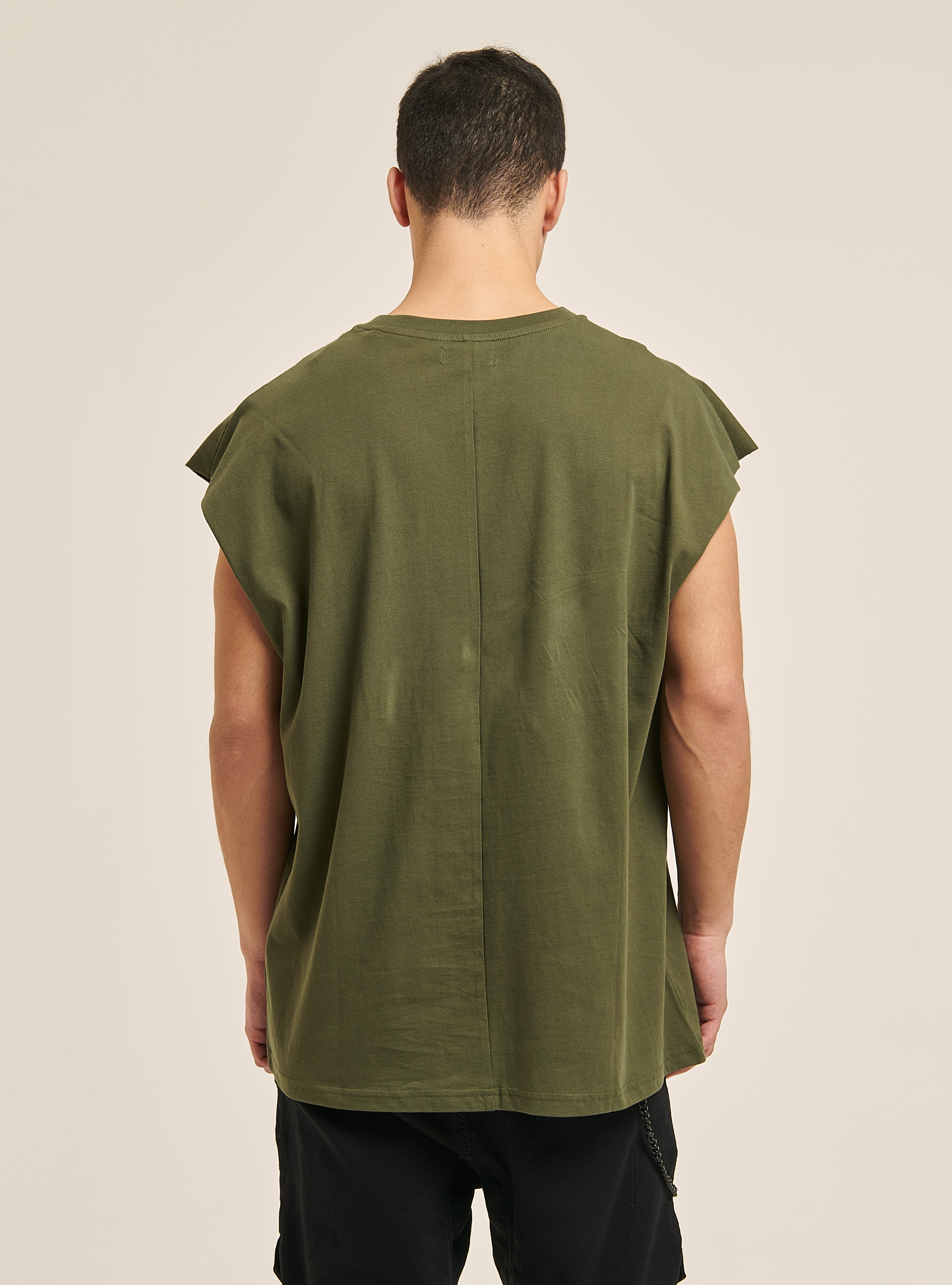 D&eacute;bardeur basique oversize en coton, C5587 KAKY