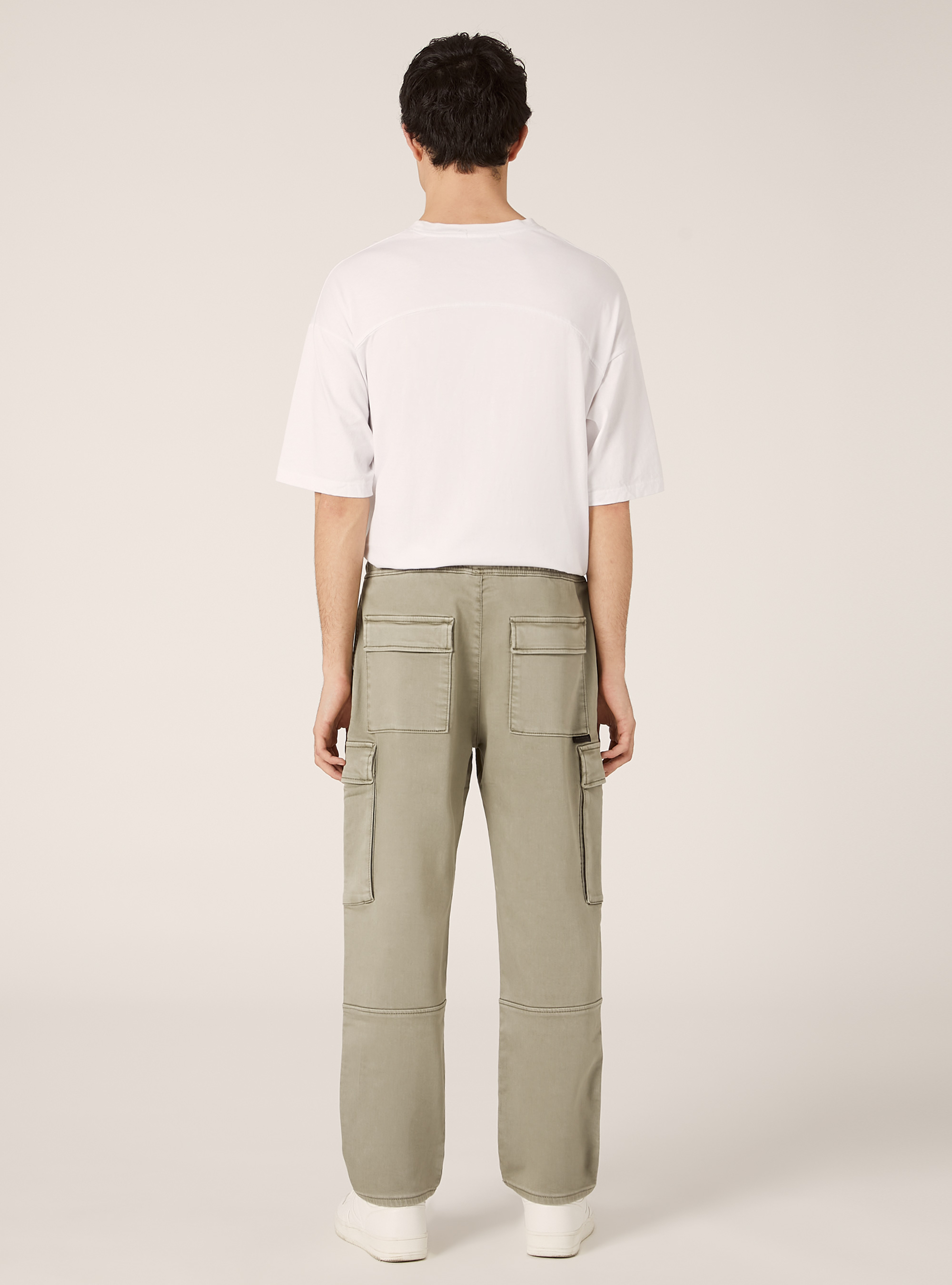 Cargo trousers with elasticated waist, KY2 KAKY MEDIUM