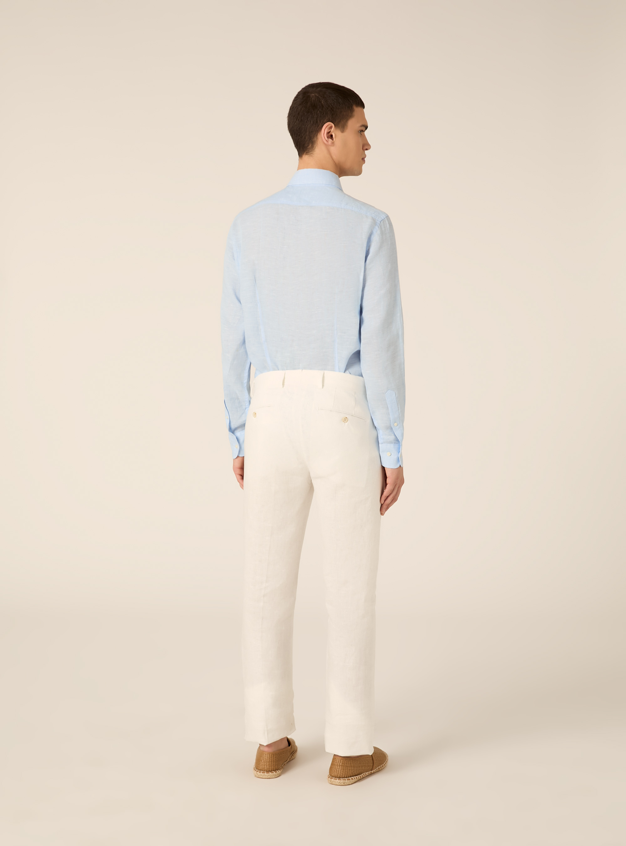 Pantaloni in lino, WH1 OFF WHITE