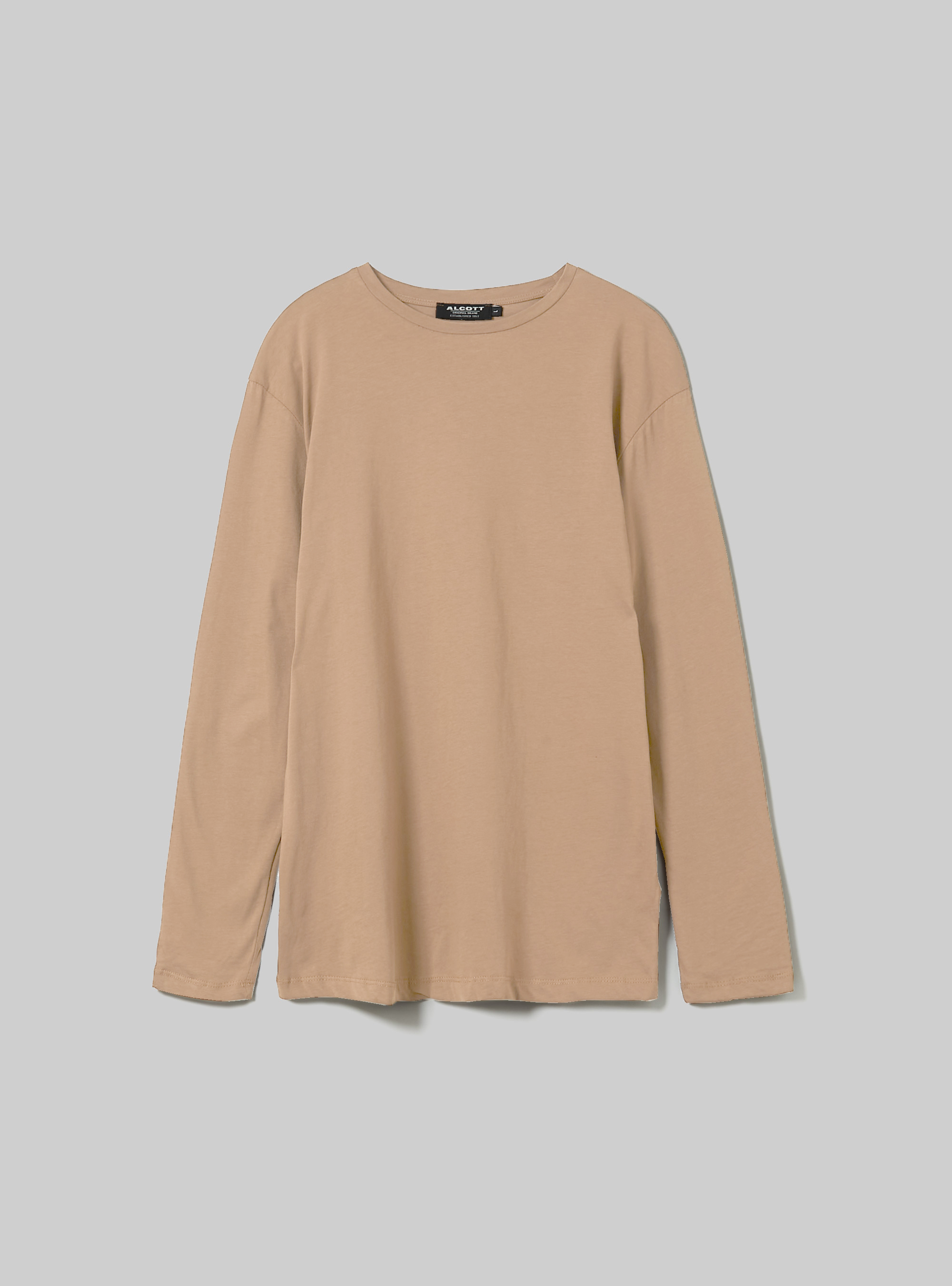 T-shirt &agrave; manches longues en coton, BG3 BEIGE LIGHT
