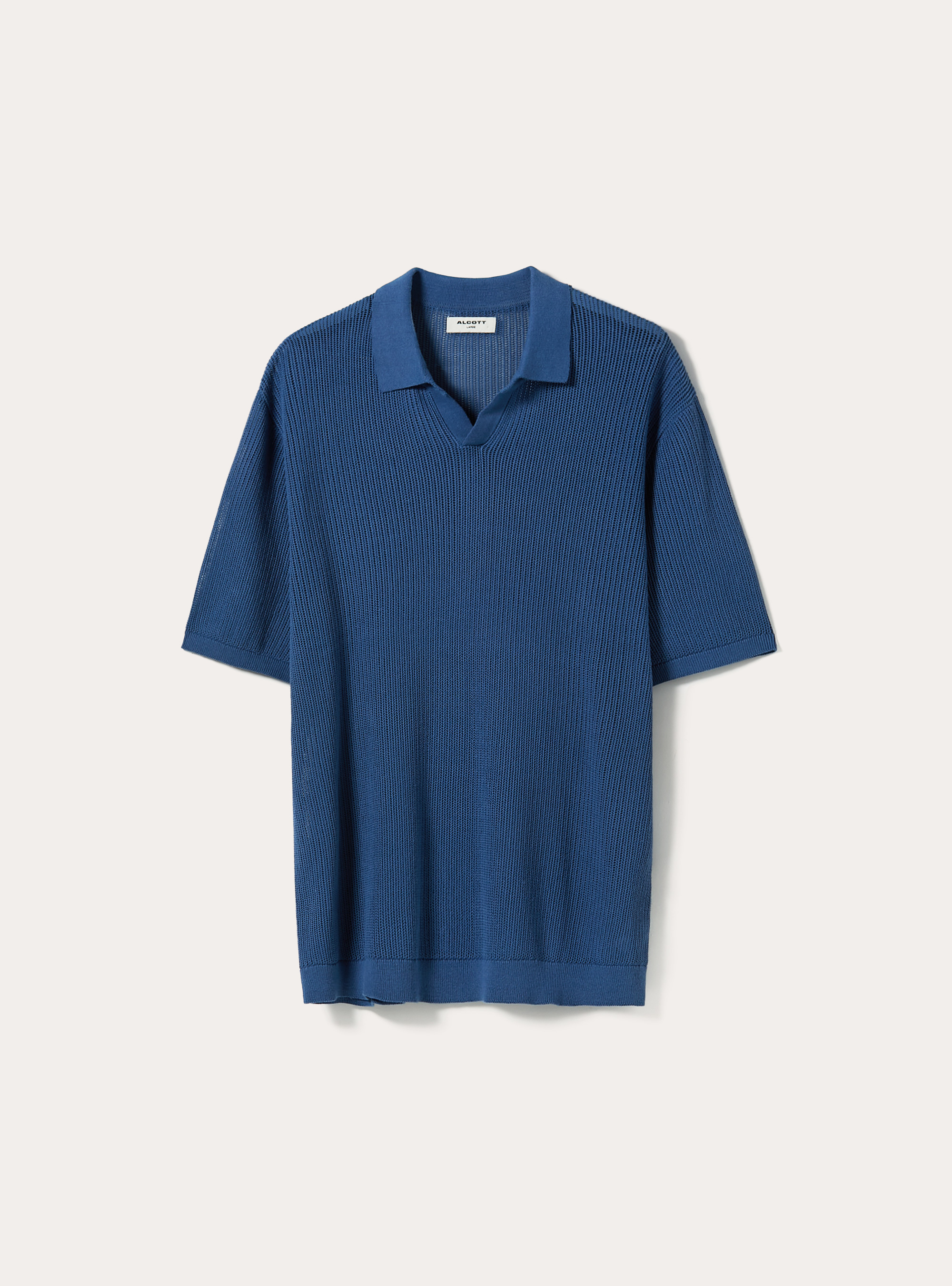 Pull perforé avec col polo, BL2 BLUE MEDIUM