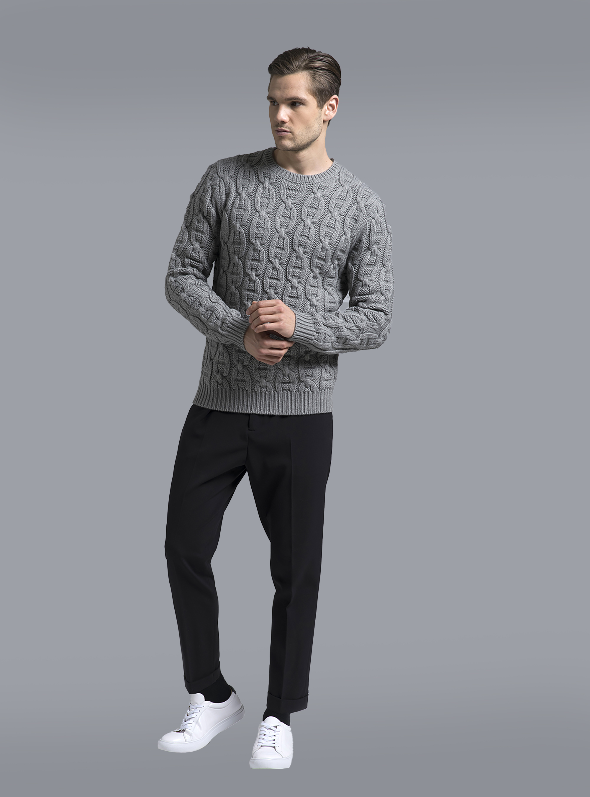 Maglia punto a catena, GREY