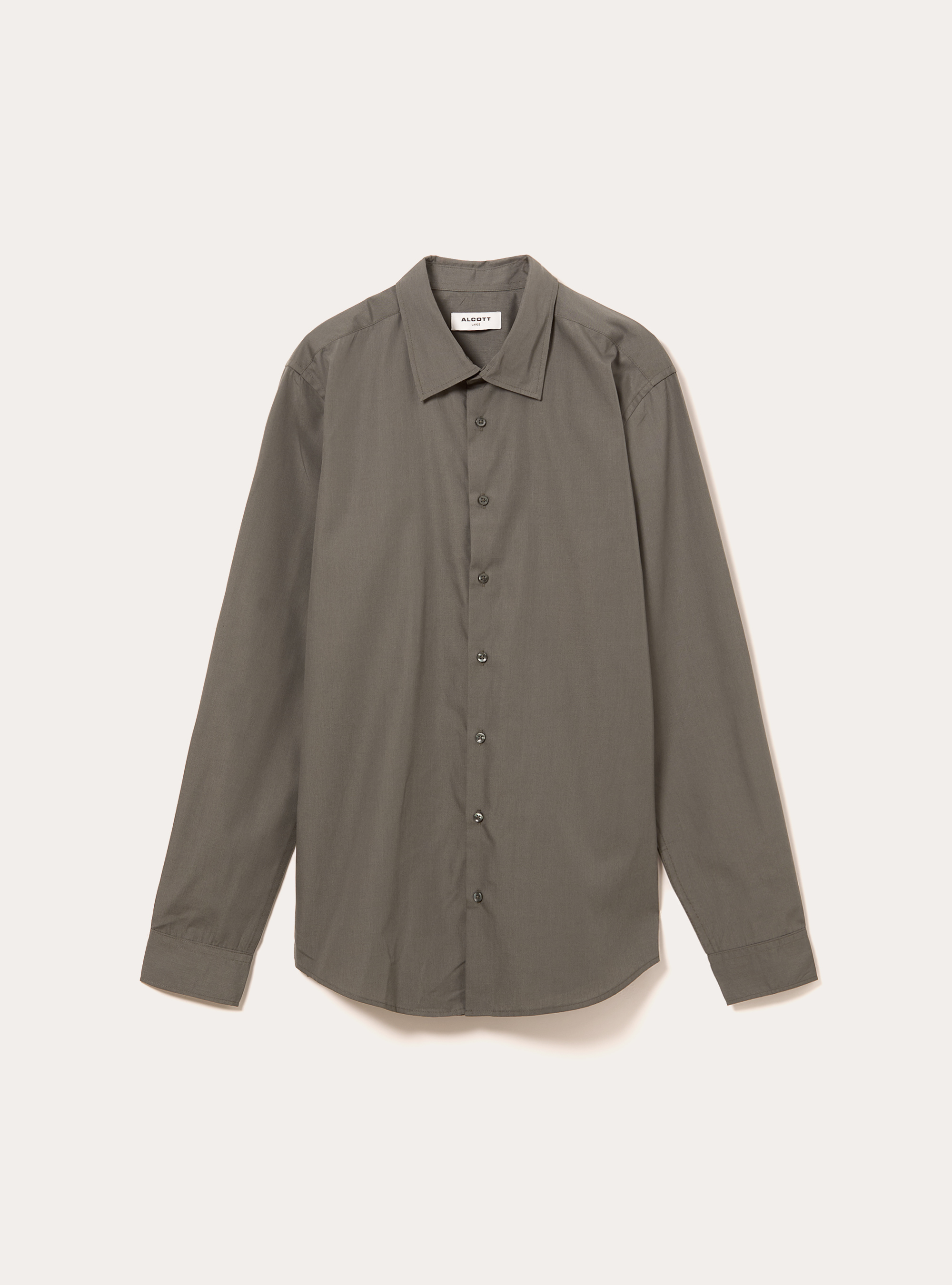 Camicia a manica lunga in tinta unita, KY1 KAKY DARK