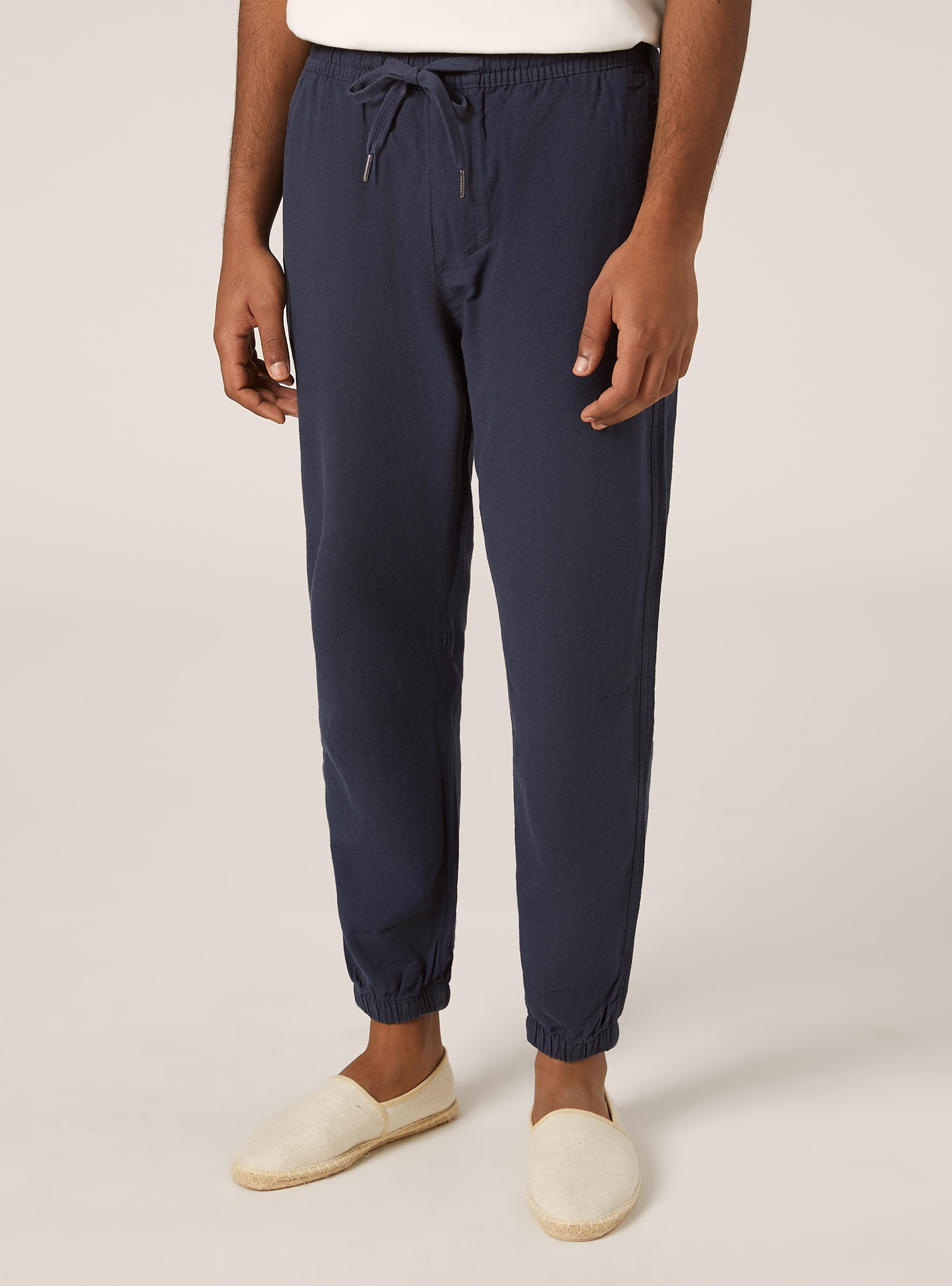 Pantalón jogger en mezcla de lino, NA2 NAVY MEDIUM