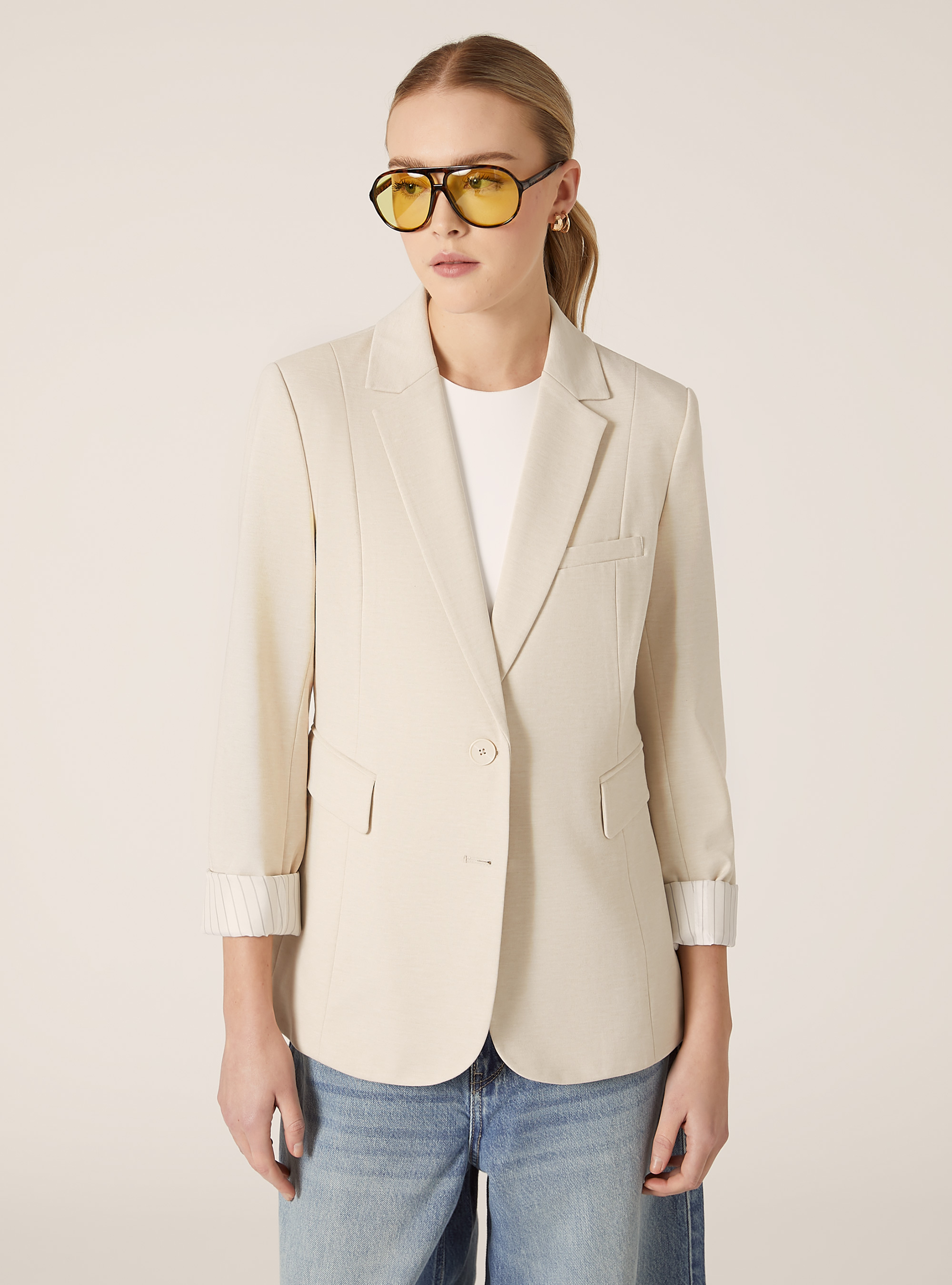 Jersey blazer, CR2 CREAM MEDIUM