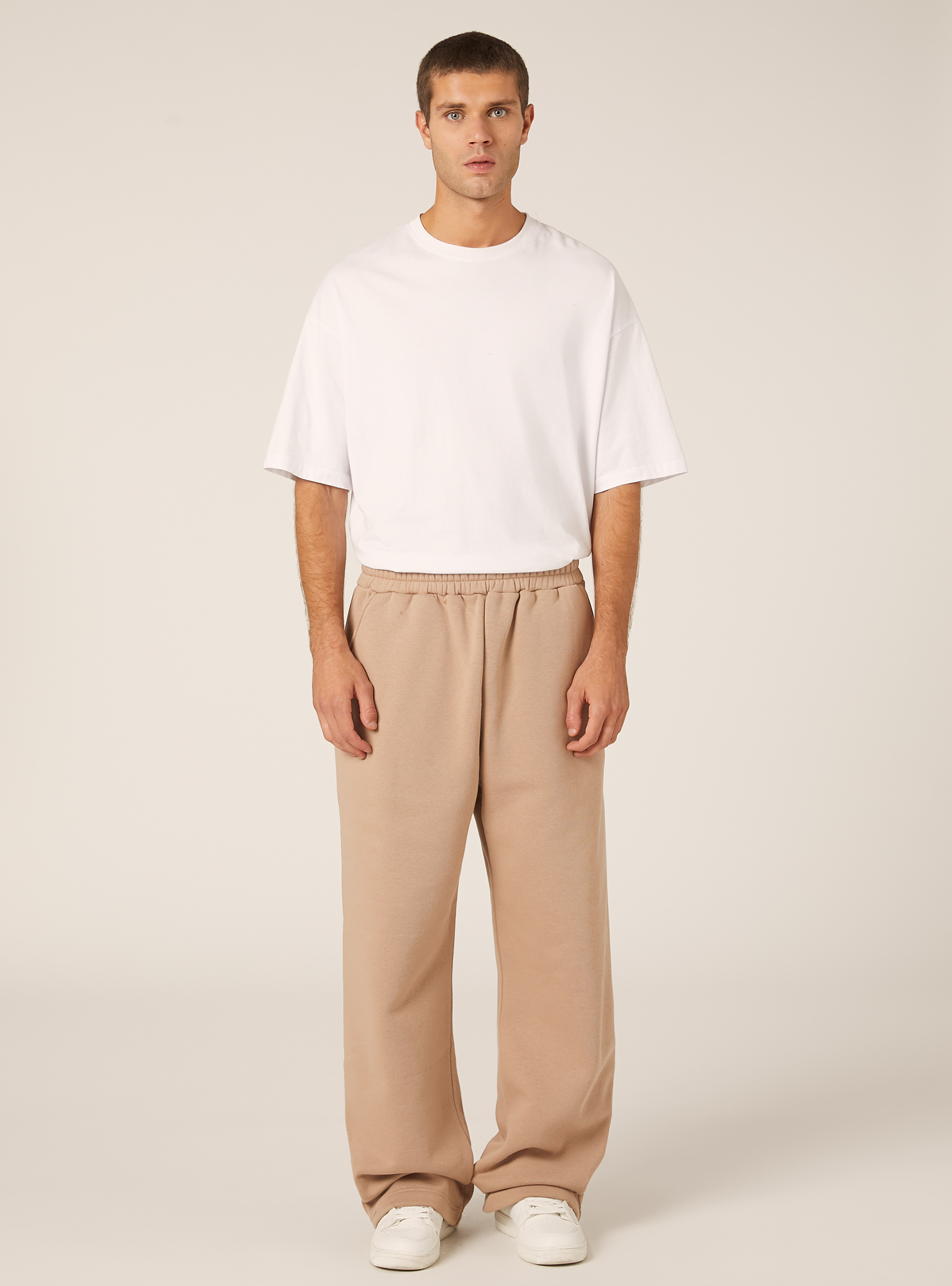 Loose-Fit-Hose aus Sweatshirtstoff, BG1 BEIGE DARK