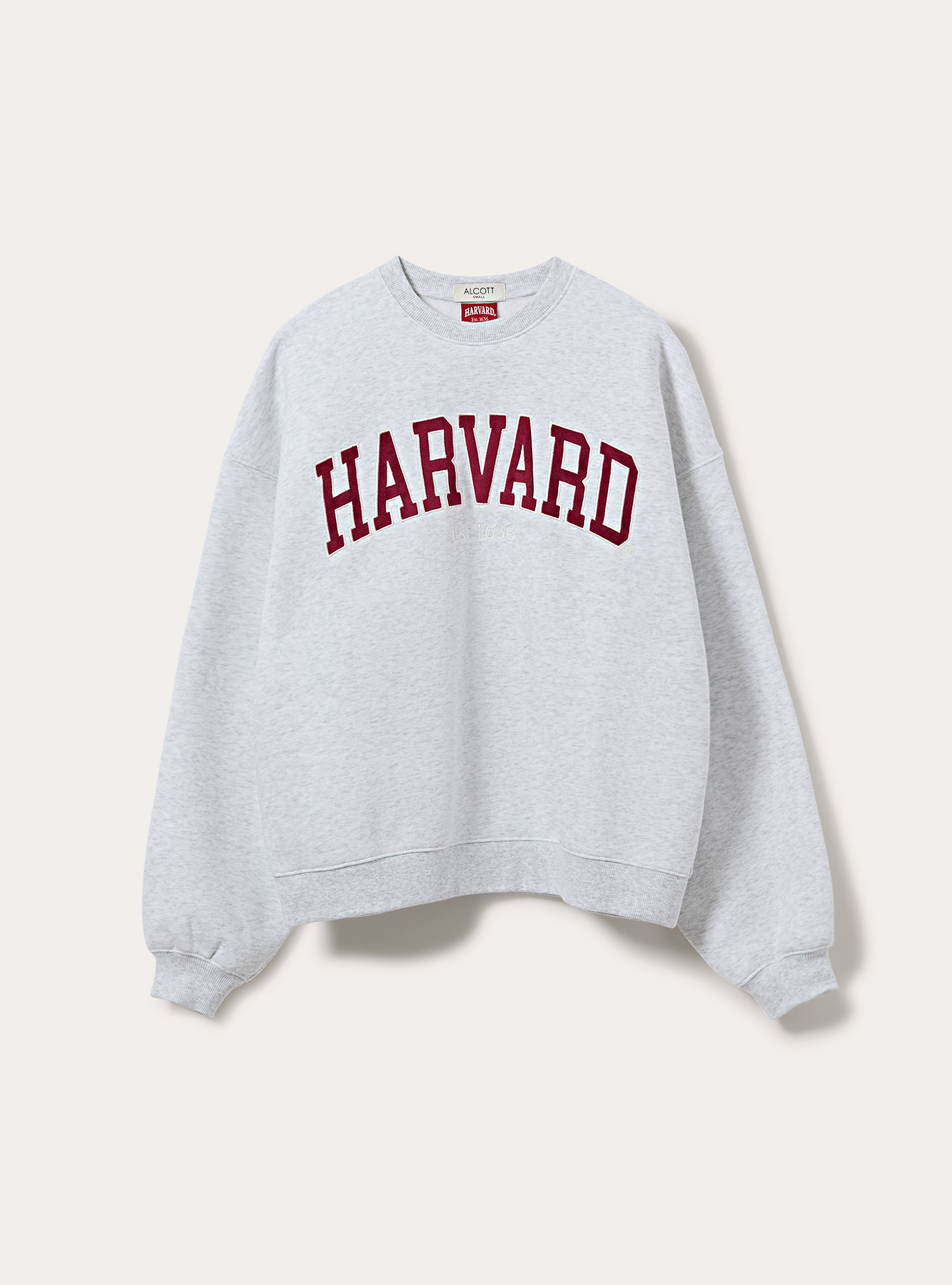 Felpa girocollo harvard, GRIGIO CHIARO MELANGE