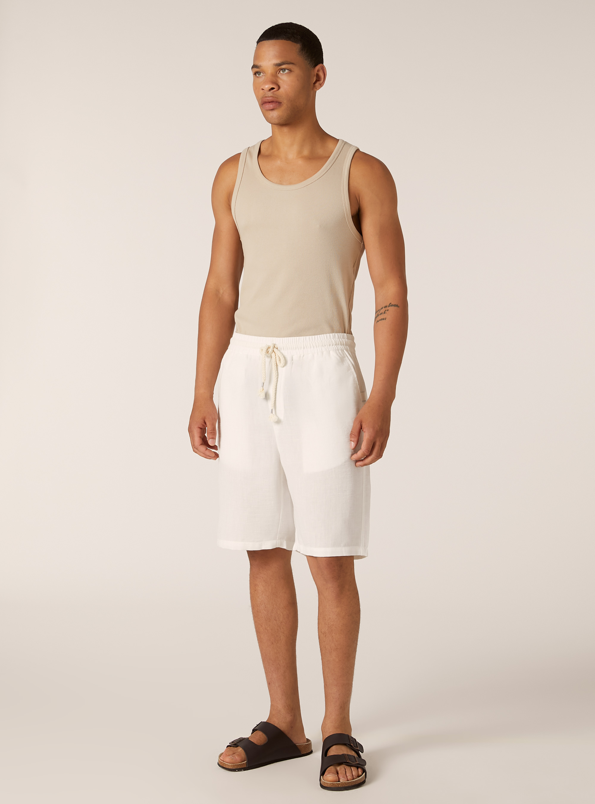 Bermuda ligera con cintura el&aacute;stica, WH2 WHITE