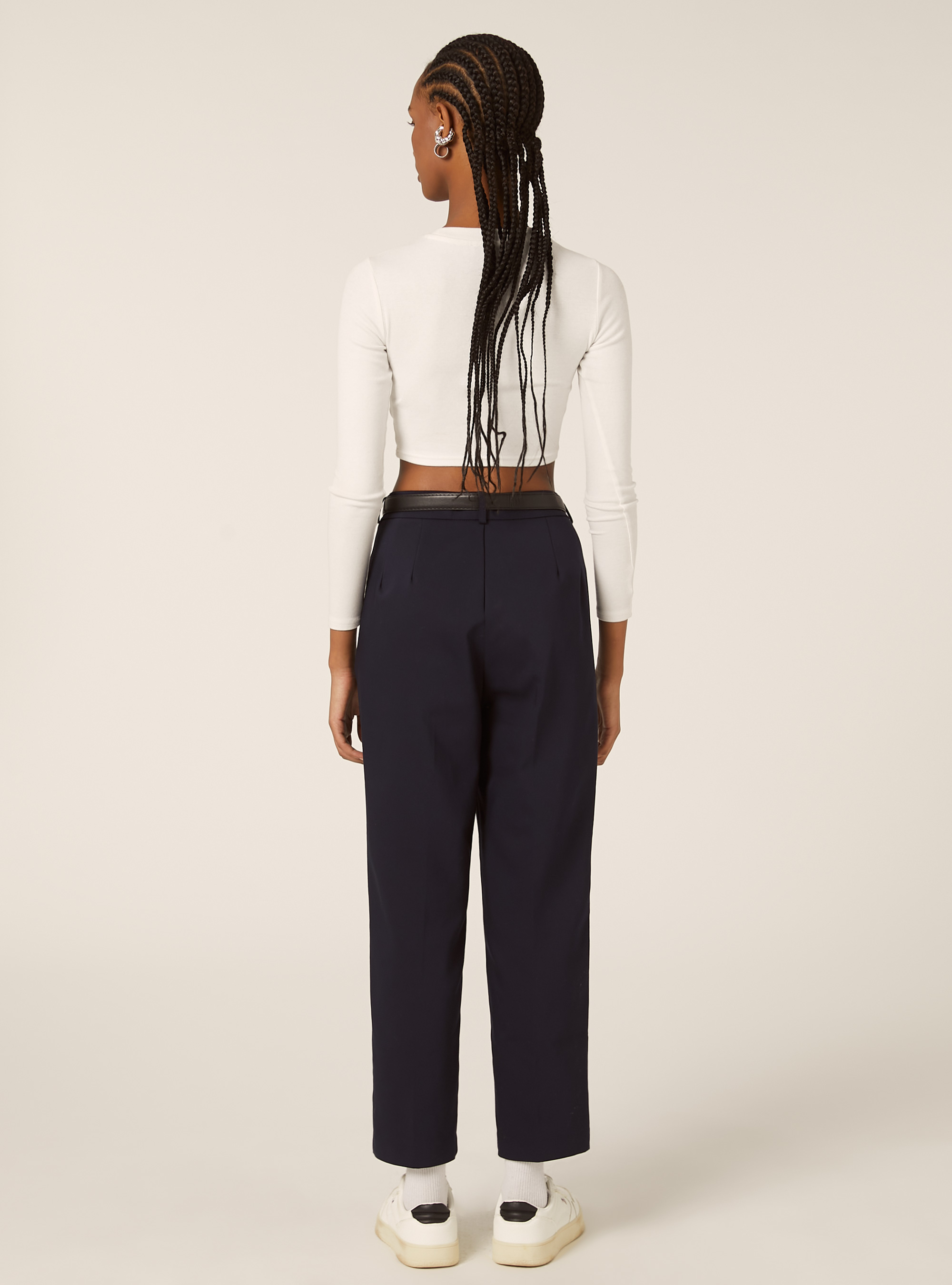 Pantalones entallados con cinturón, NA2 NAVY MEDIUM