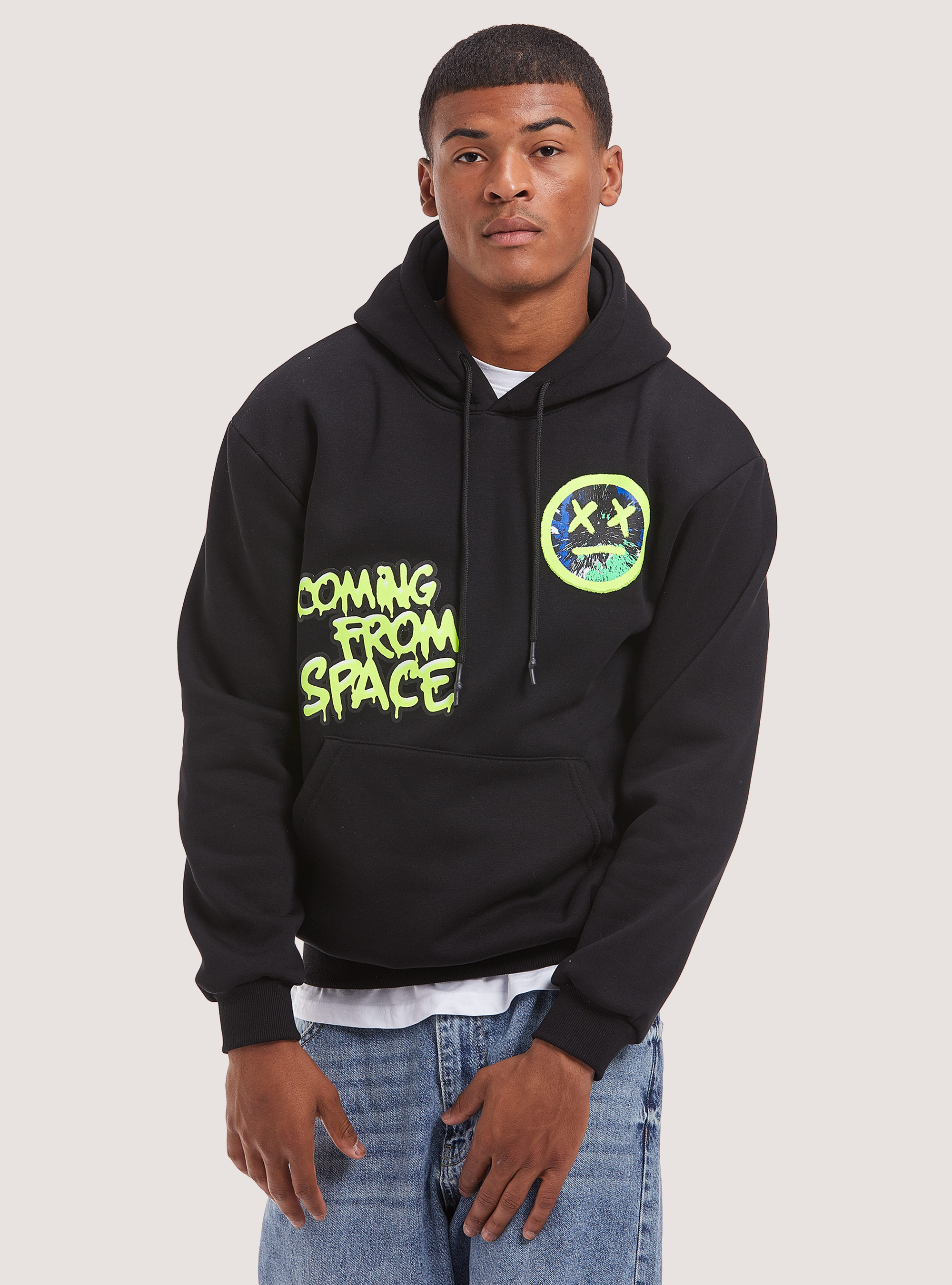 Sweatshirt with Smile Collection print, BK1 BLACK