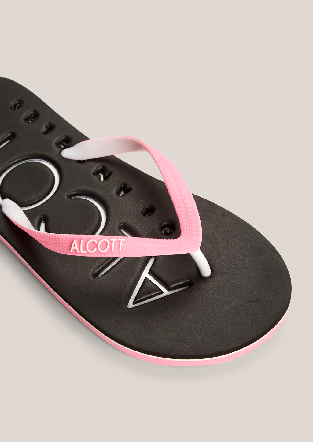 Chanclas con logo "Alcott", NEGRO