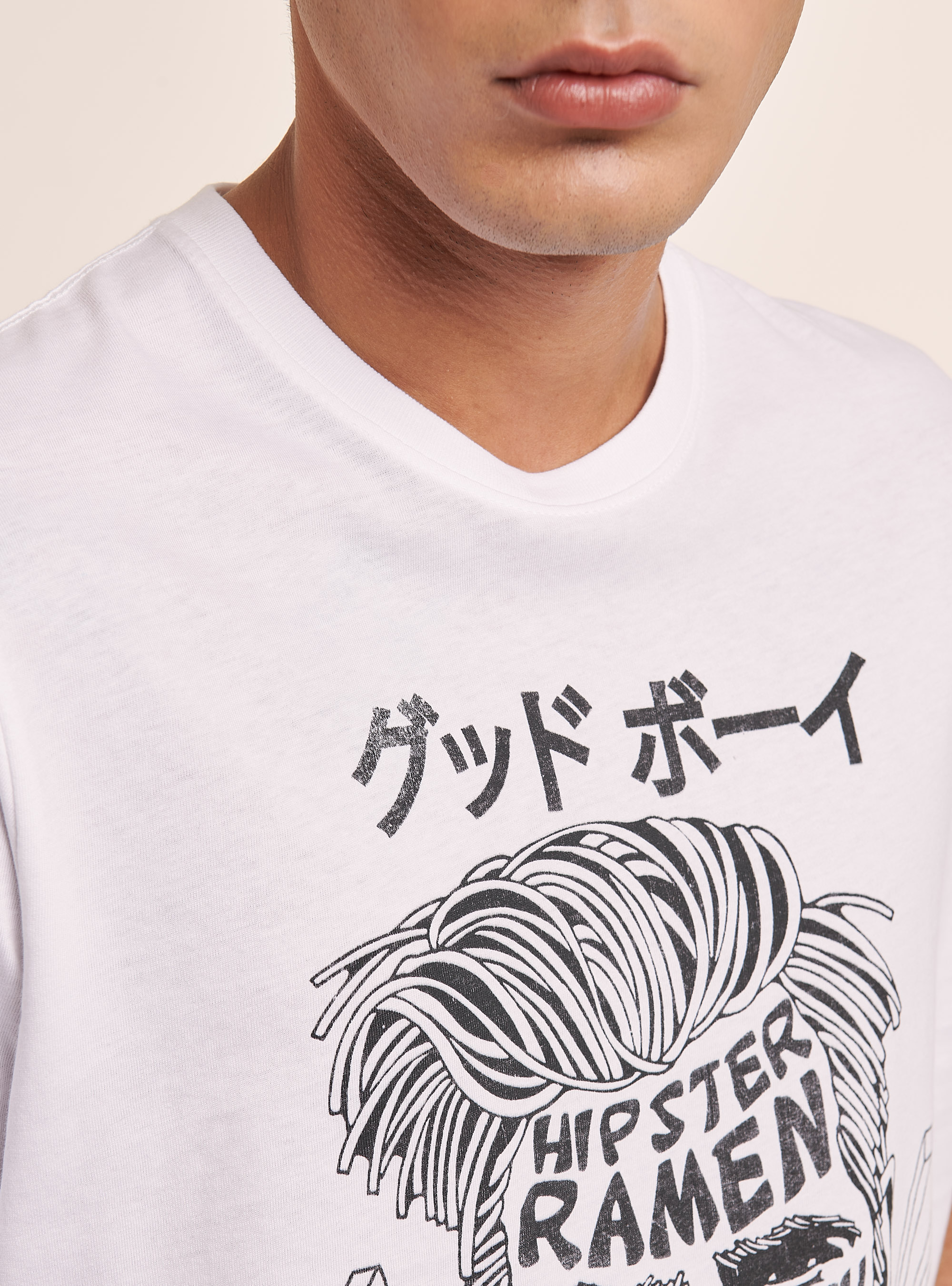 T-shirt con stampa, BIANCO