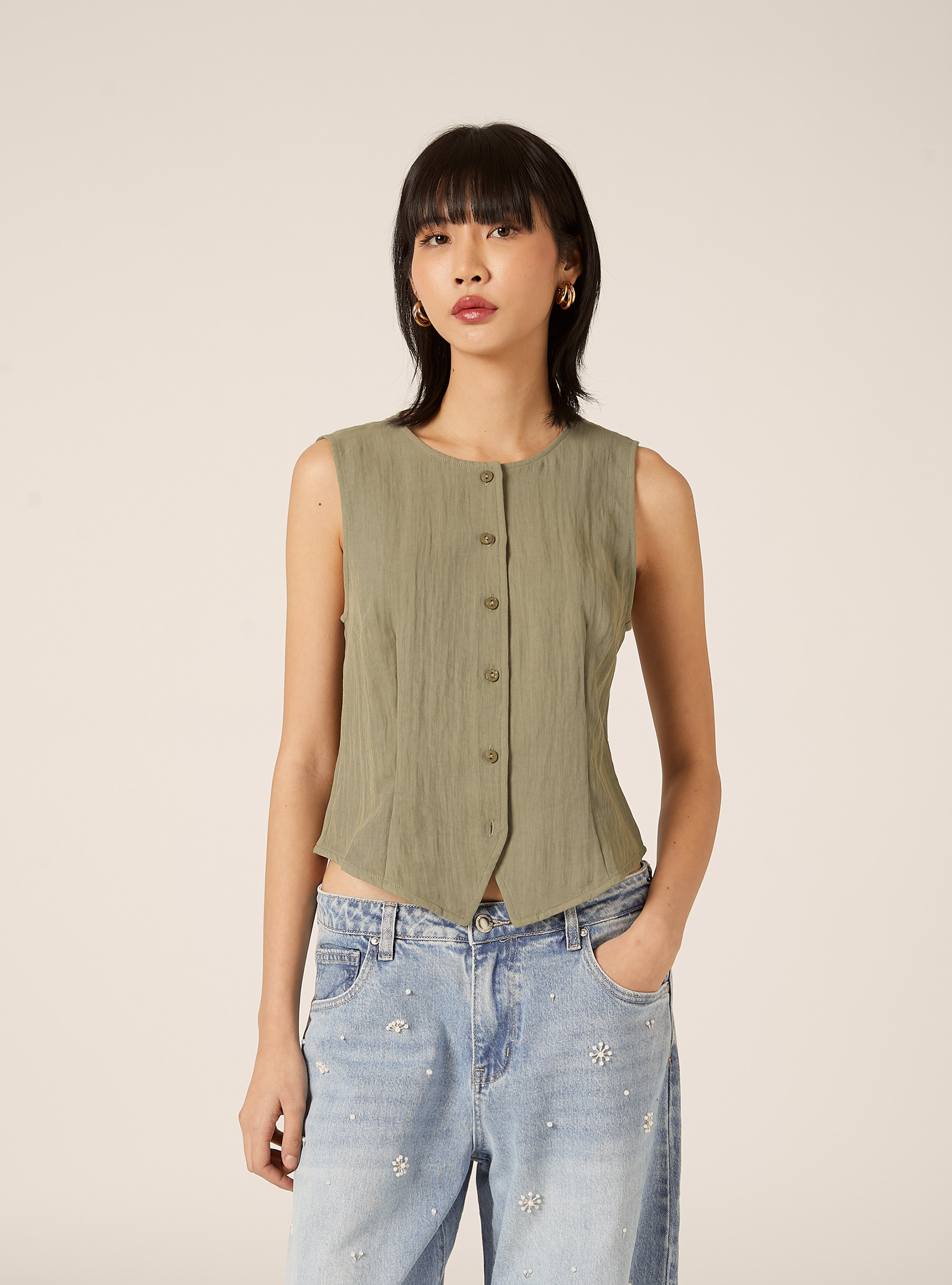 Chaleco de sastrer&iacute;a con textura, KY2 KAKY MEDIUM