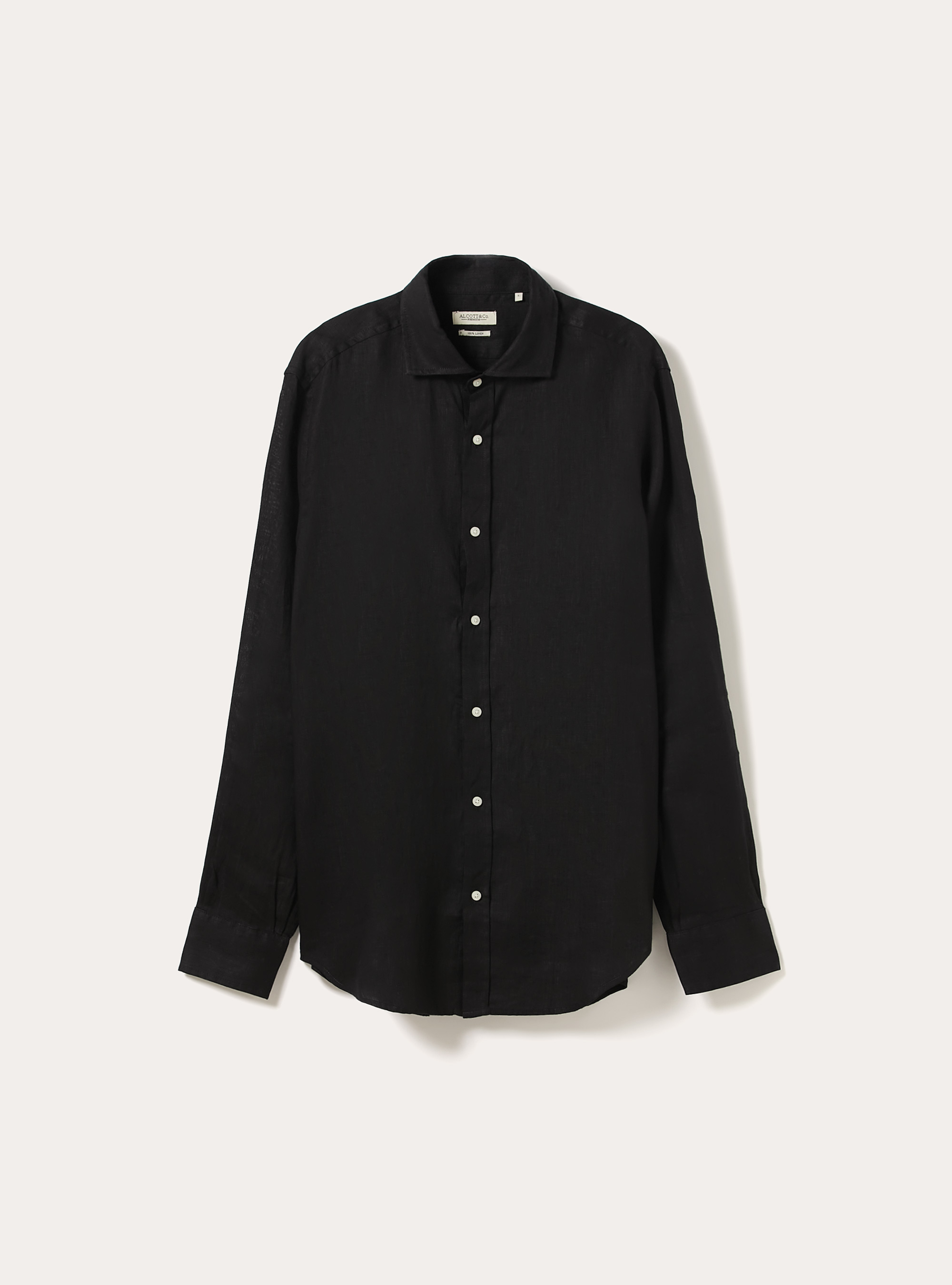 Camicia basica in lino, BK1 BLACK
