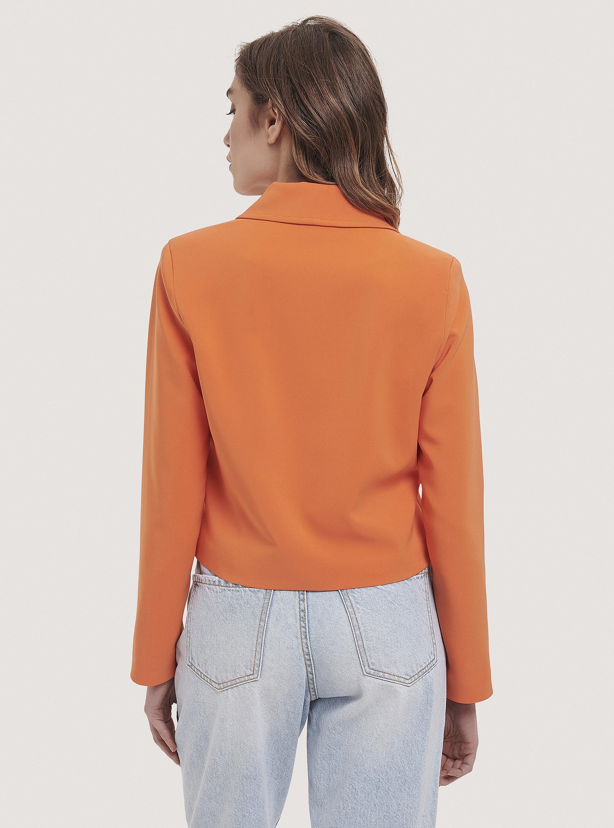 Blazer de color liso, C330 ORANGE