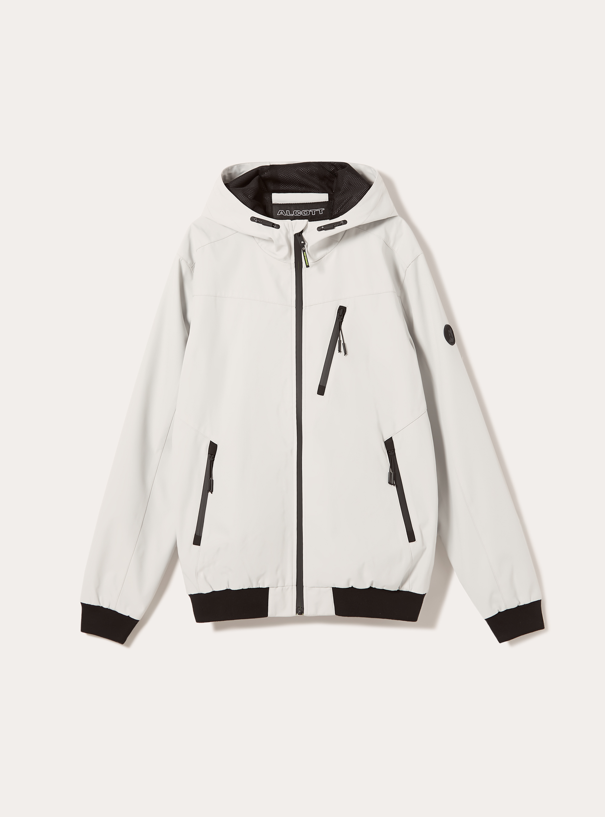 Winddichte Bomberjacke mit Kapuze, WH1 OFF WHITE