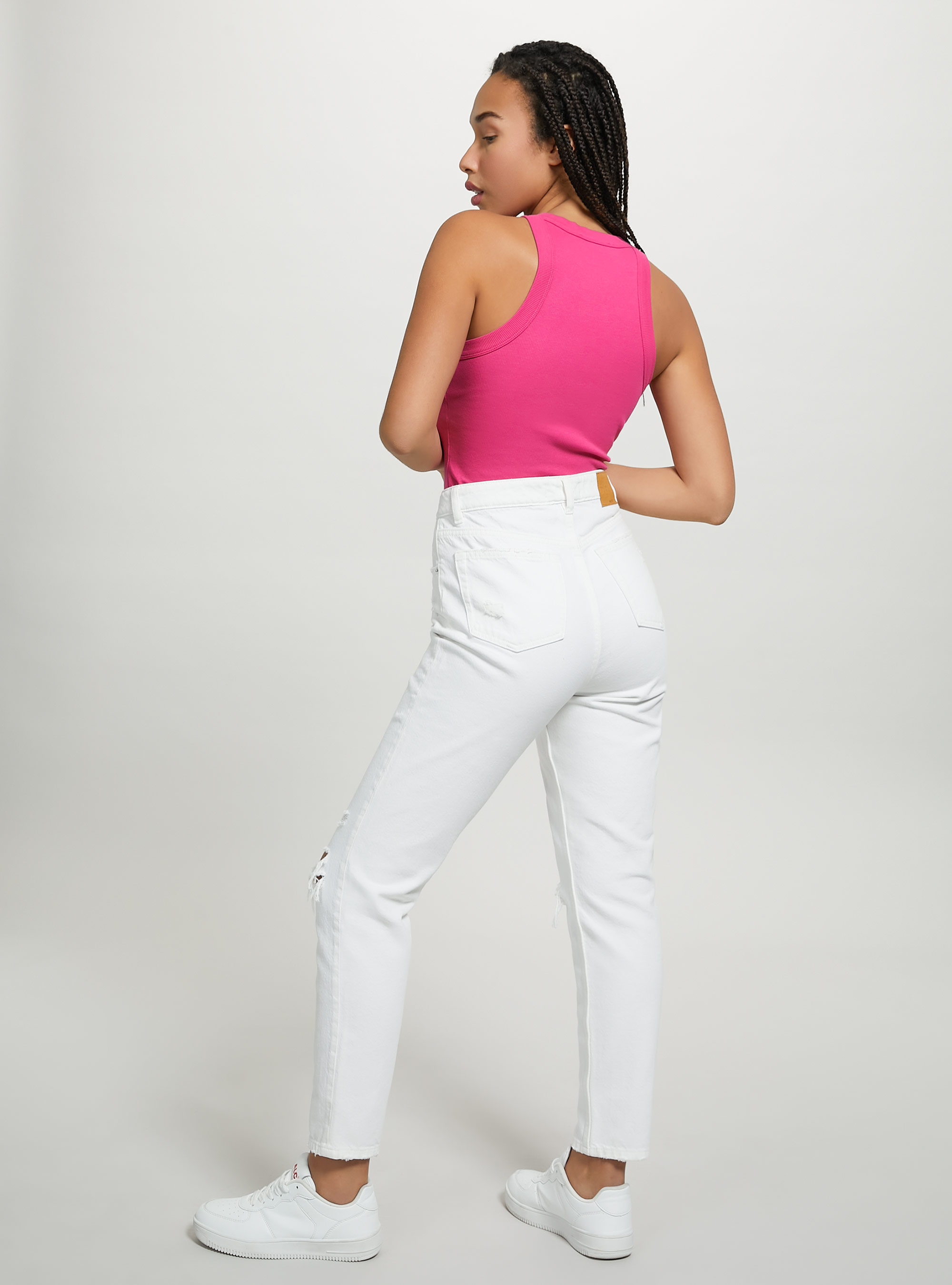 Canotta in cotone a coste, FX2 FUXIA MEDIUM