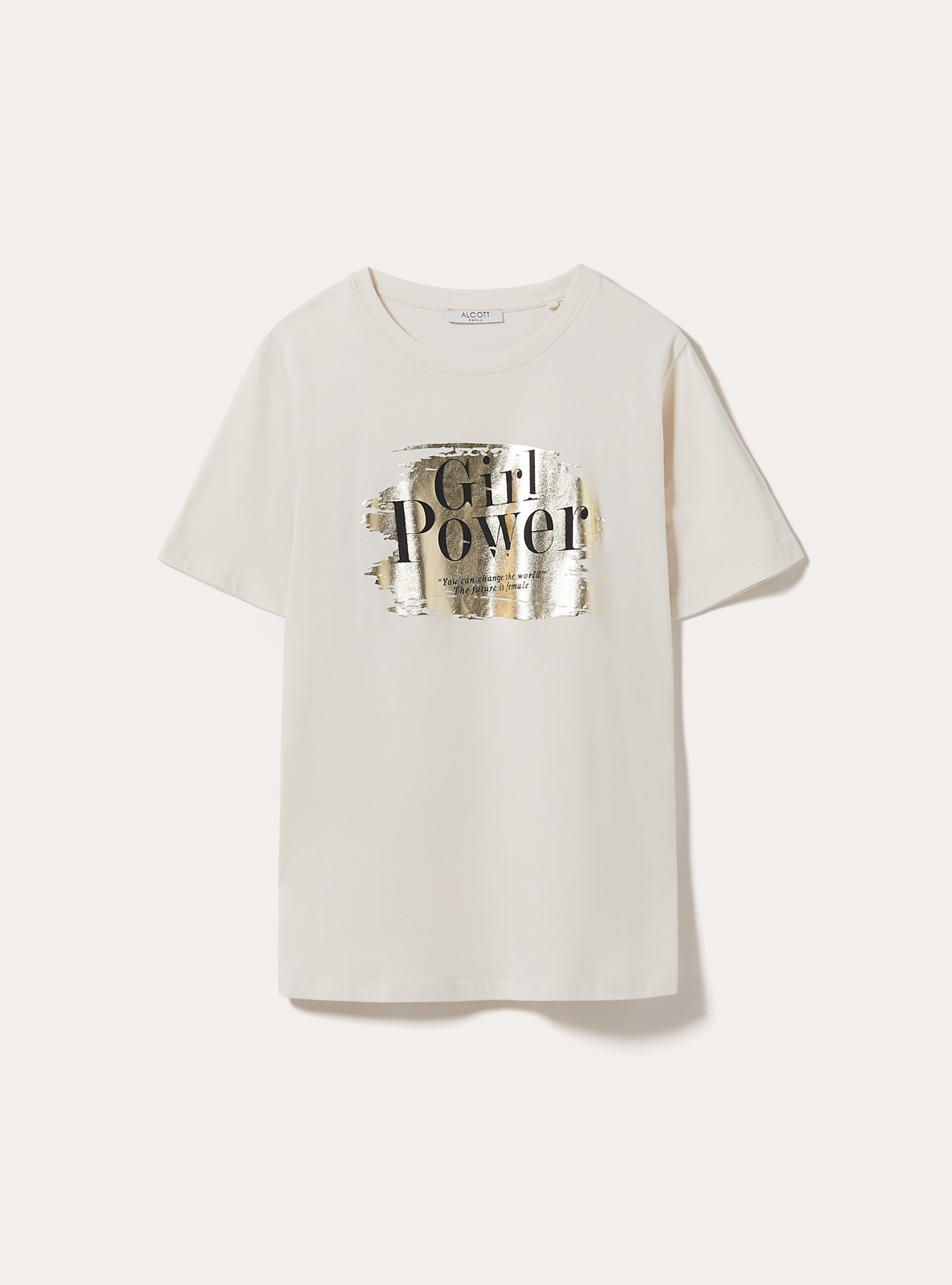 T-Shirt Coupe Regular &agrave; Imprim&eacute; Graphique Girl Power, CR3 CREAM LIGHT