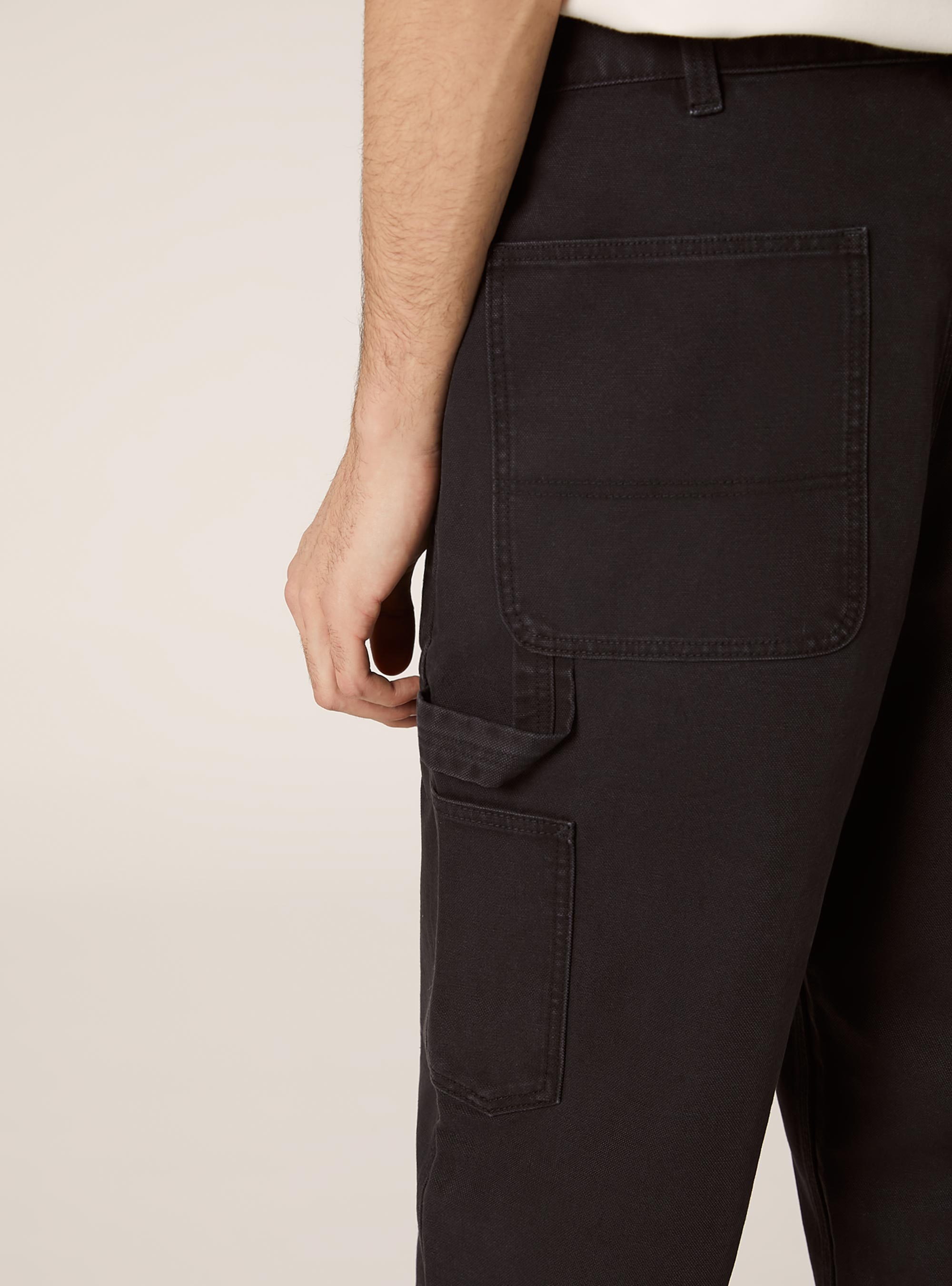 Carpenter canvas pants, BK1 BLACK