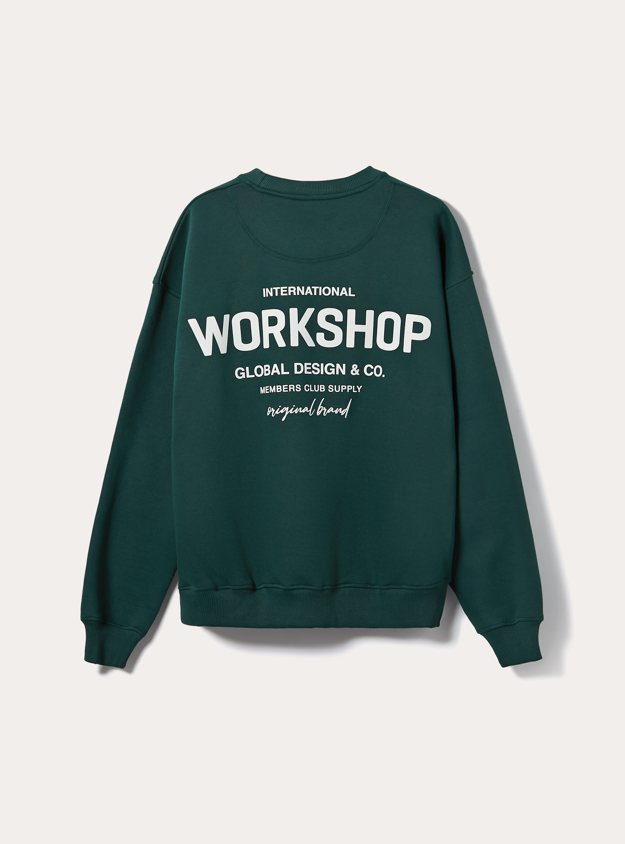 Sudadera boxy fit con estampado Workshop, GN1 GREEN DARK