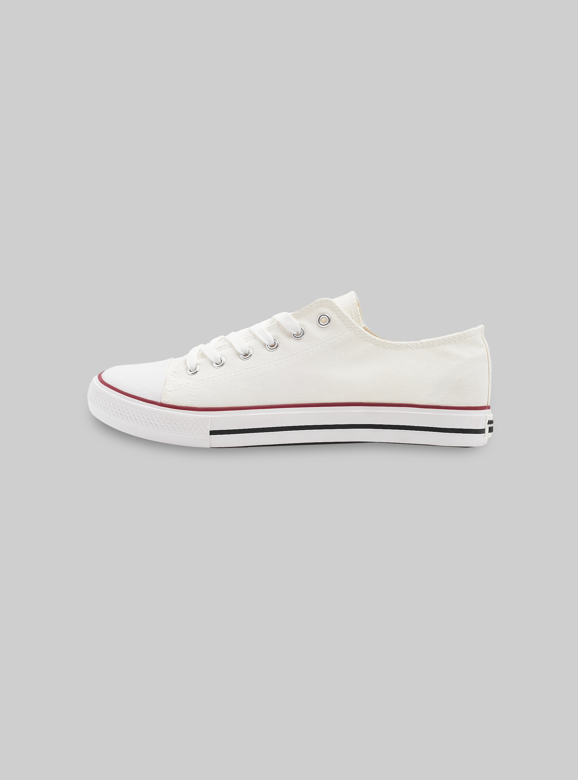 Sneakers bassa in tela, WHITE