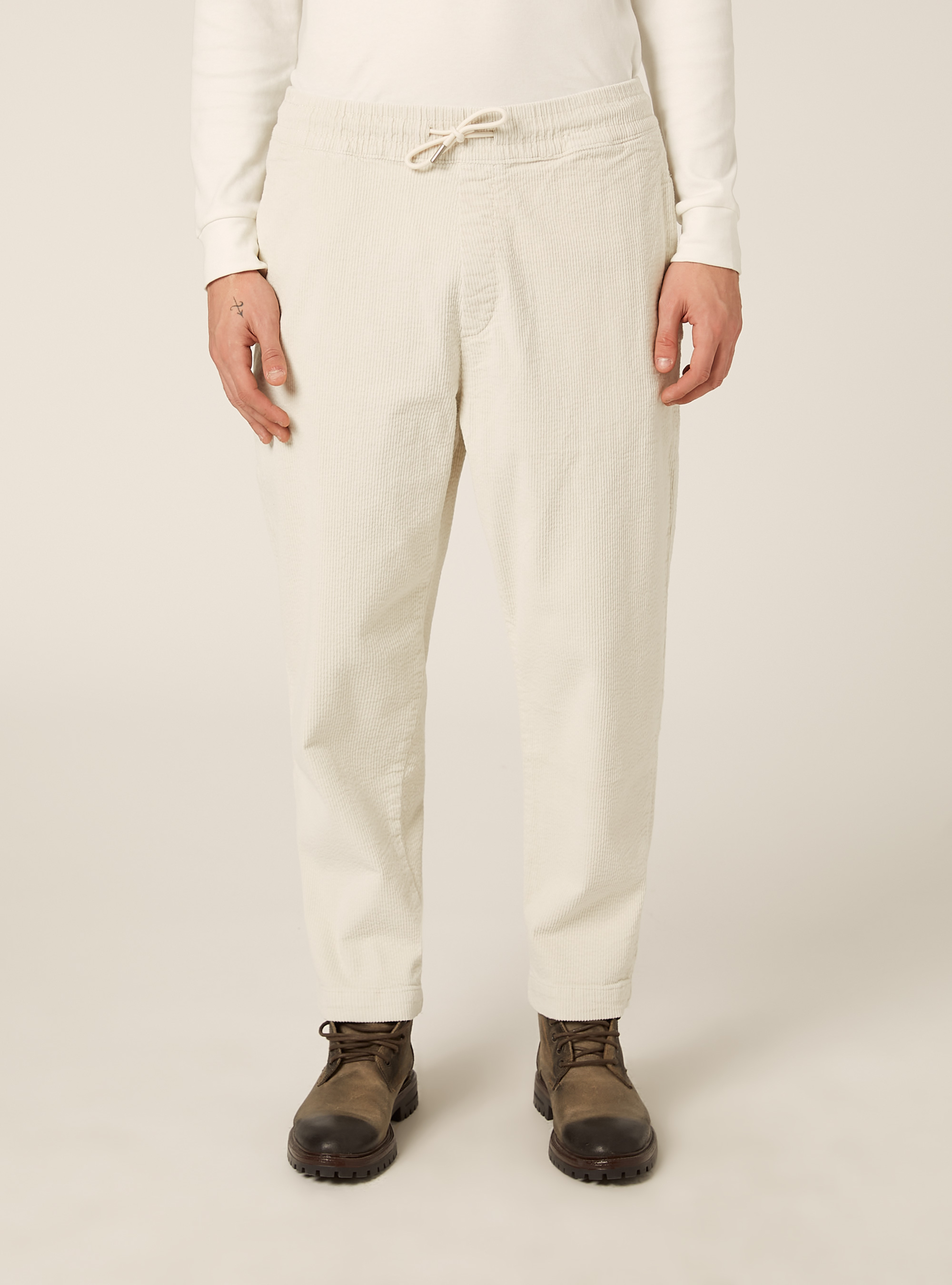 Corduroy jogger pants, WH1 OFF WHITE