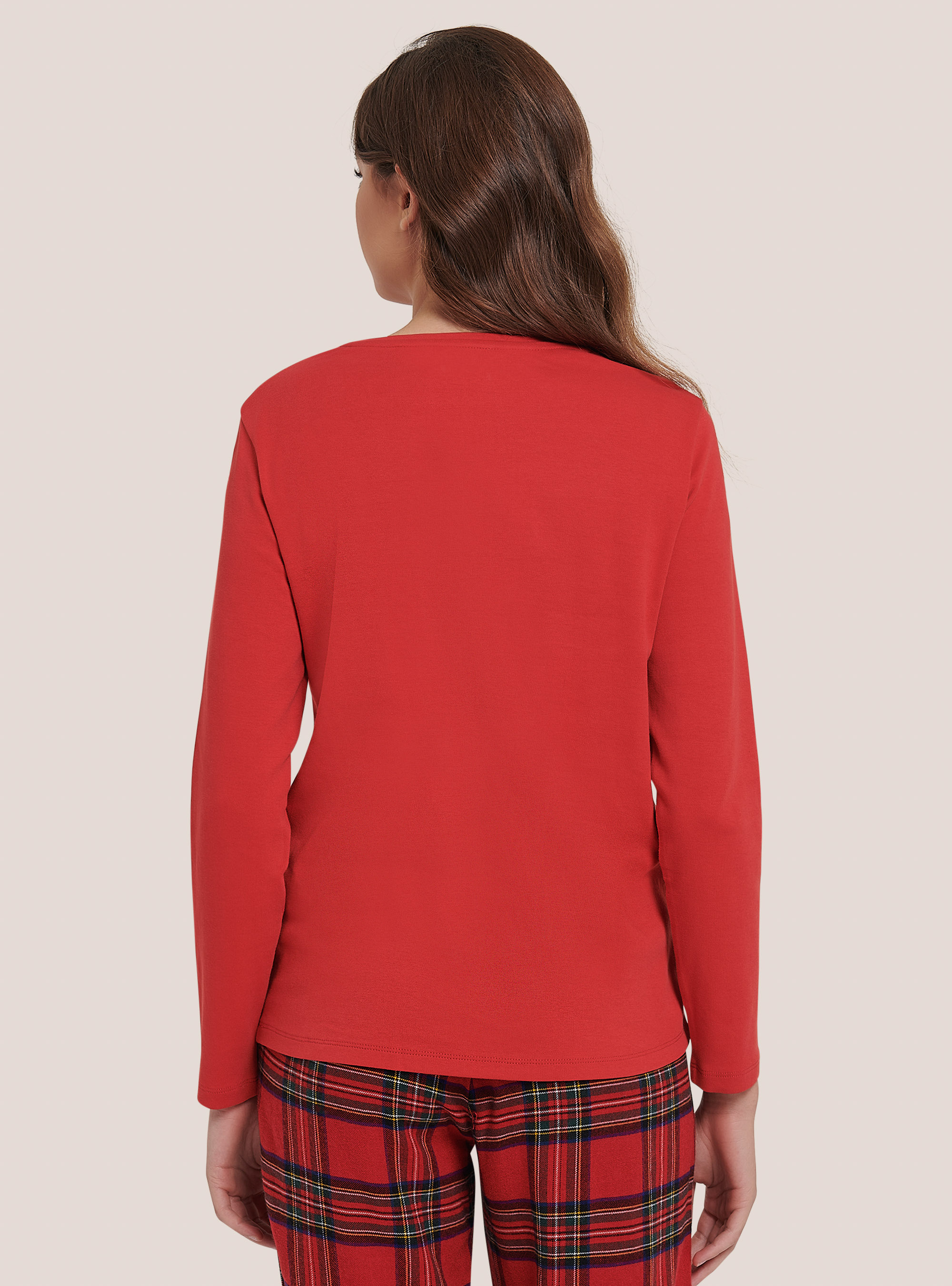 Pijama de Navidad de algodón, ROJO A CUADROS