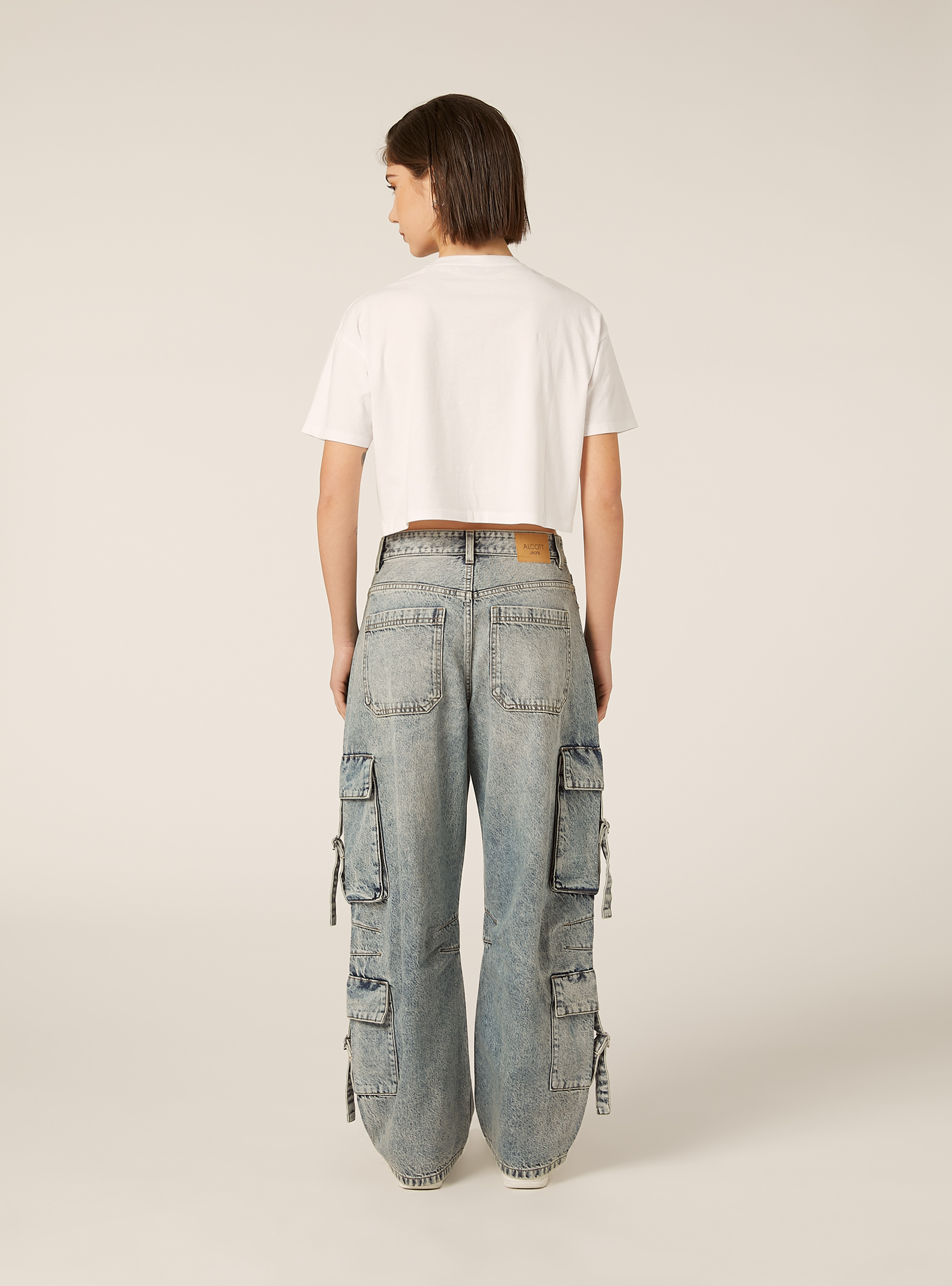 Jeans multicargo, D006 AZURE