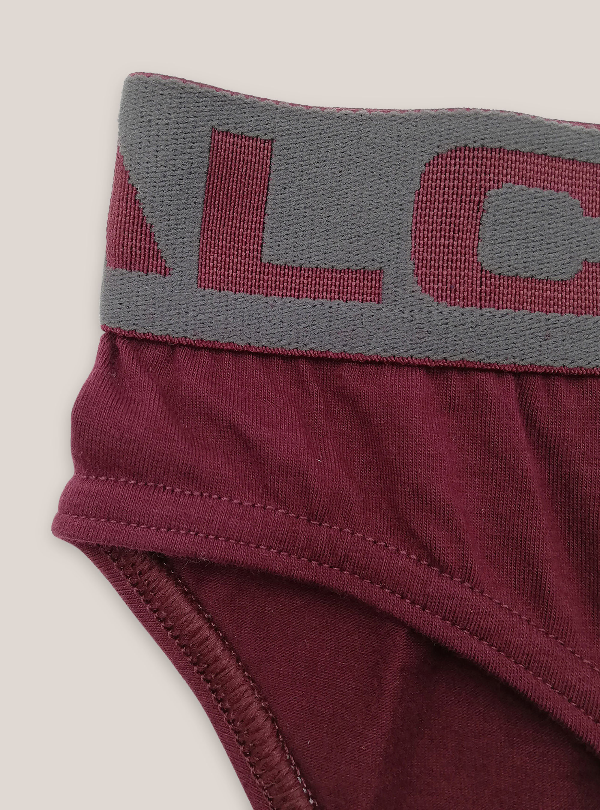 Slip in cotone elasticizzato con logo, BORDEAUX
