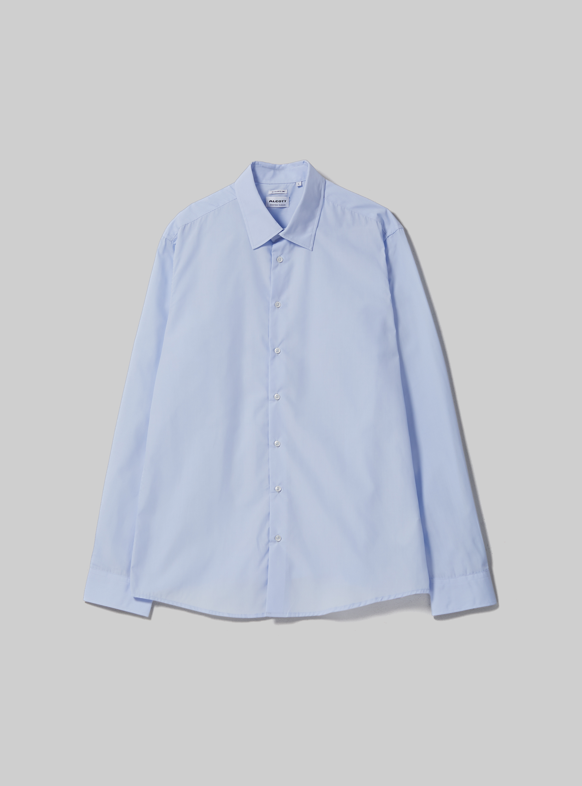 Einfarbiges lang&auml;rmeliges Hemd, AZ1 AZURE DARK