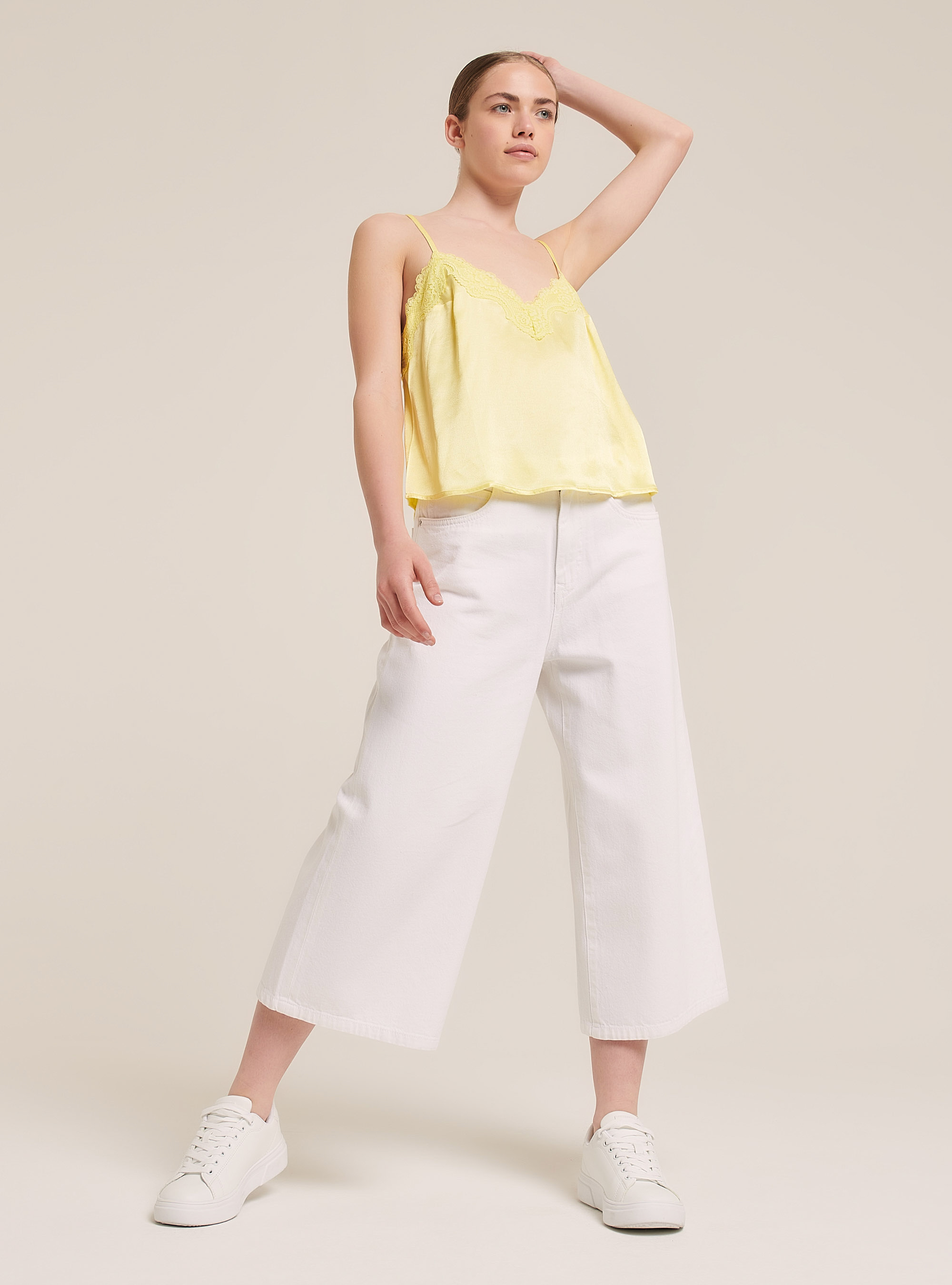 Haut de lingerie en dentelle, C785 YELLOW