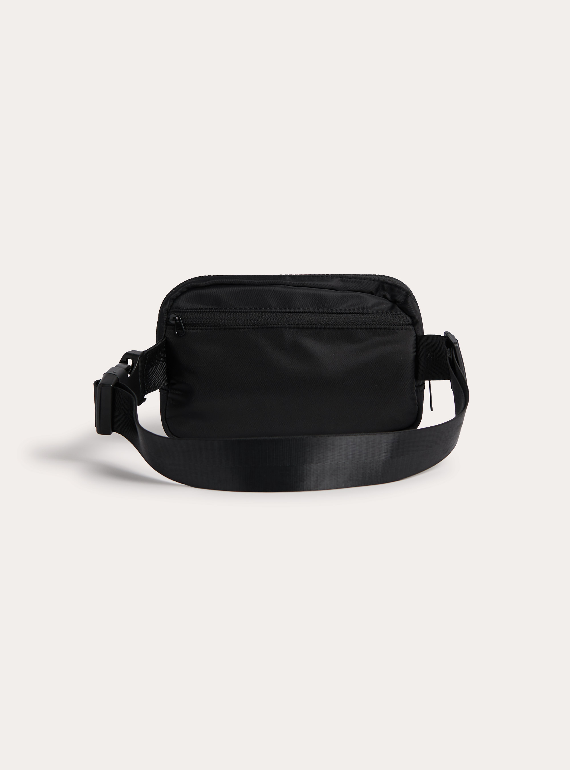 Plain-coloured basic waist bag, BK1 BLACK