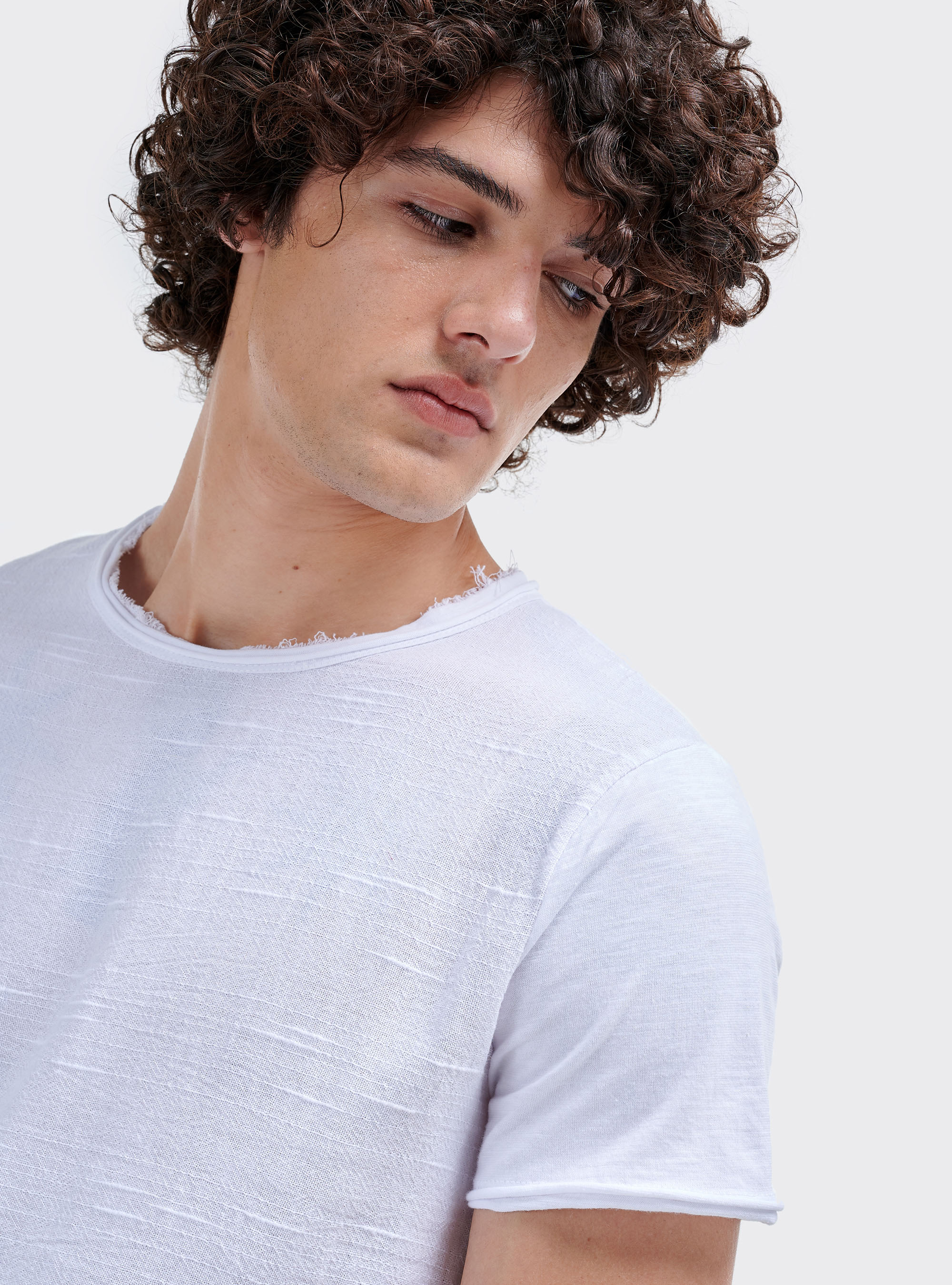 Blended linen shirt, WHITE