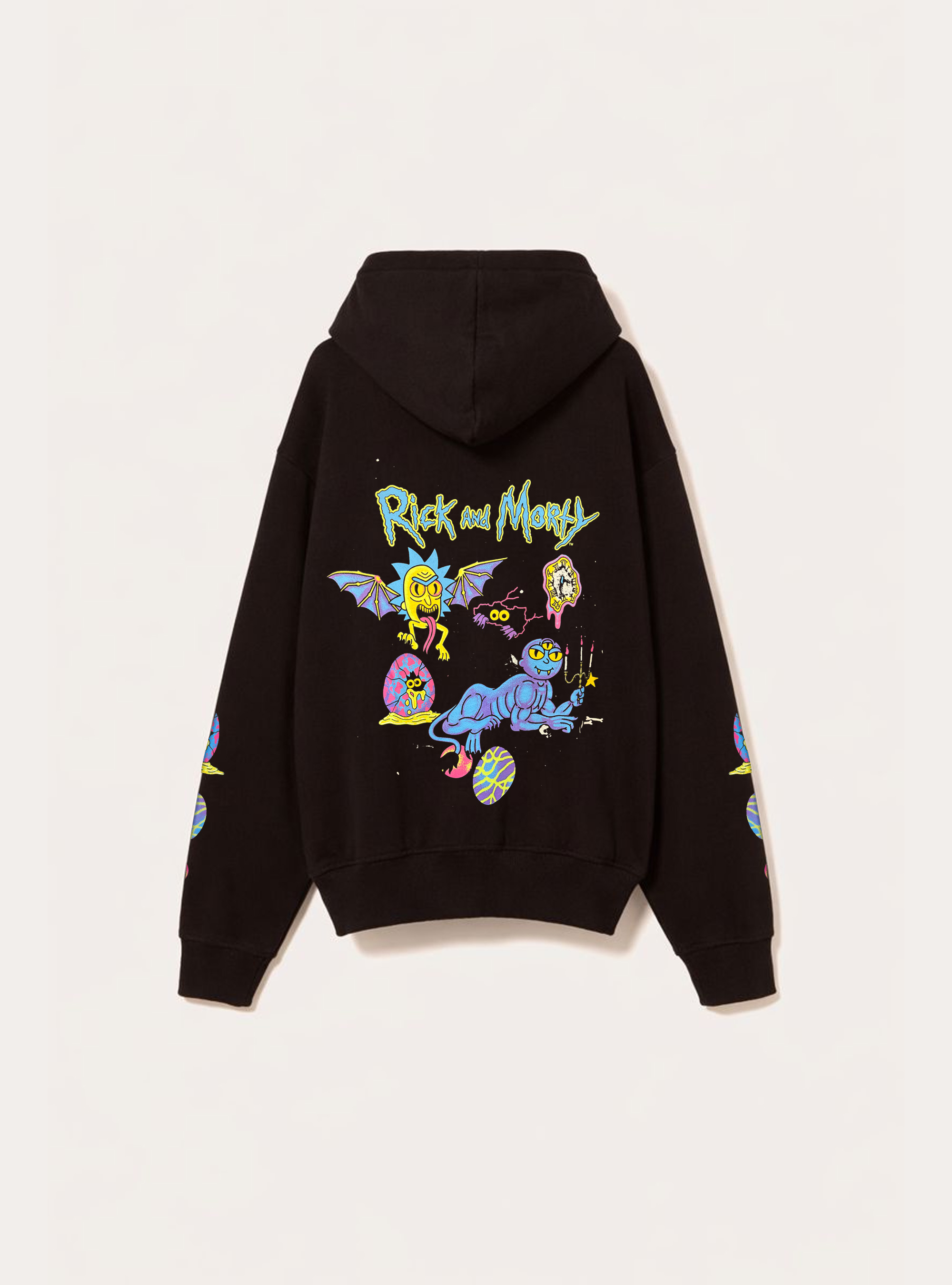 Felpa con cappuccio  rick and morty, BK1 BLACK