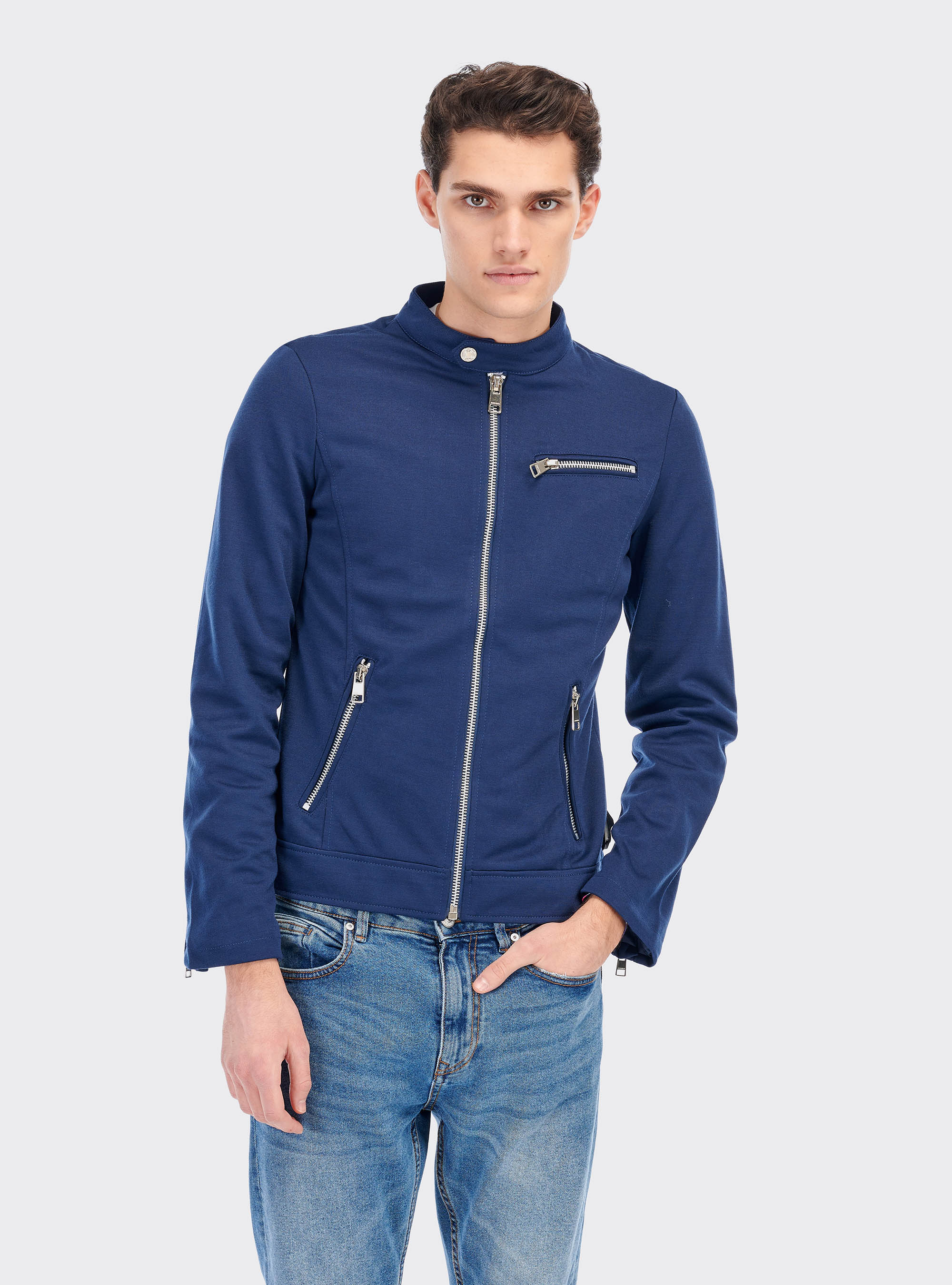 Veste de motard, C218 BLUE NAVY