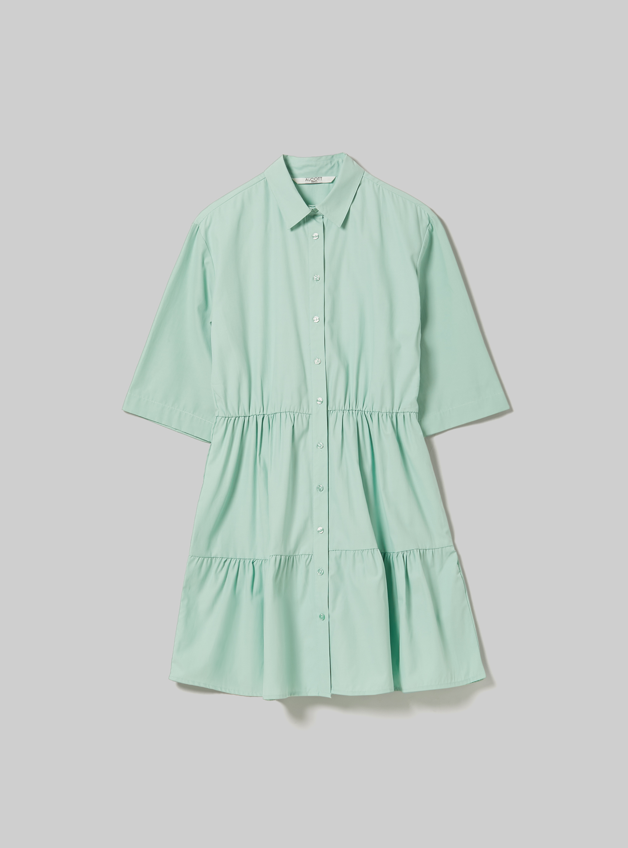 Vestito chemisier in popeline, GA3 AQUA GREEN LIGHT