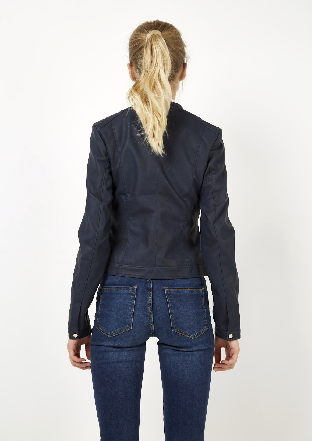  biker similpelle, BLUE NAVY