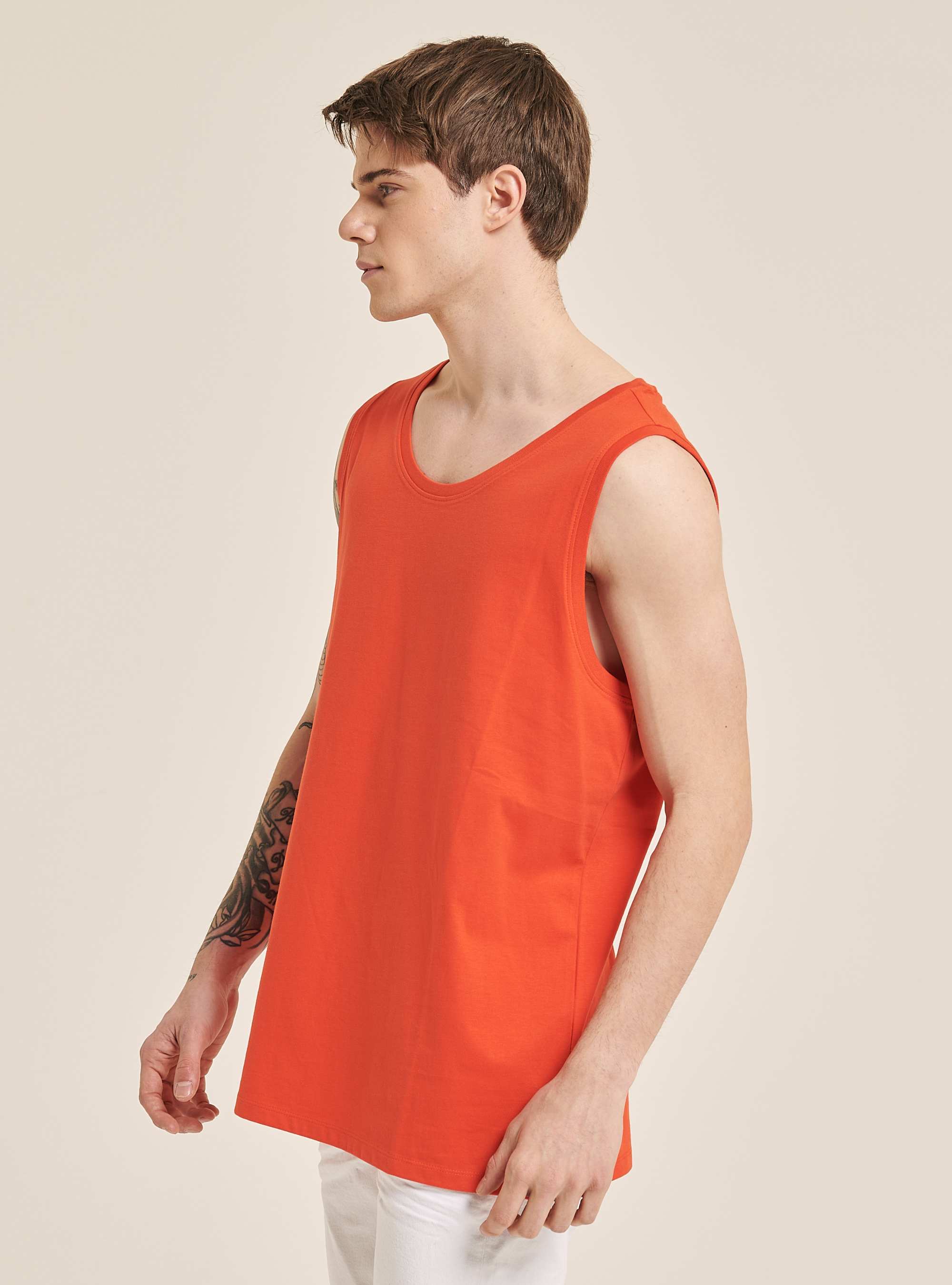 Débardeur en coton basique, C321 ORANGE