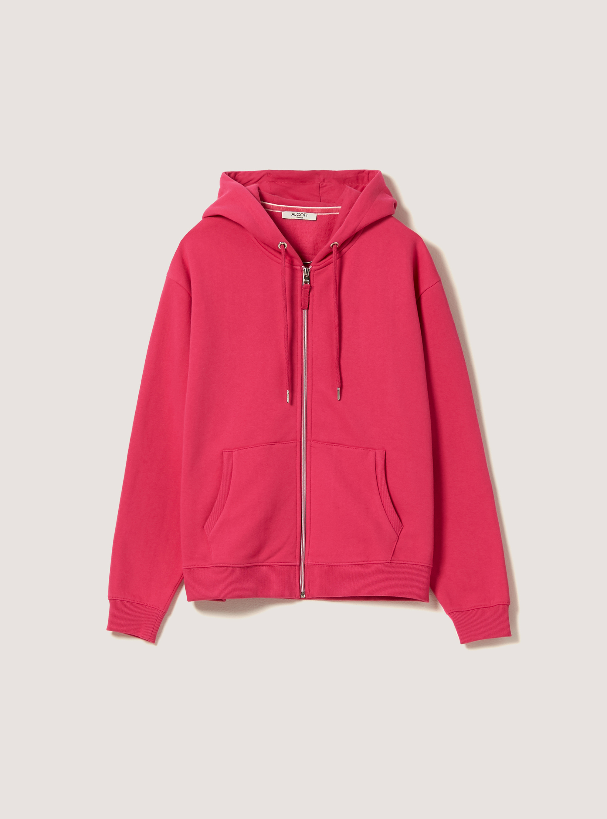 Cotton zip hoodie, FX2 FUXIA MEDIUM