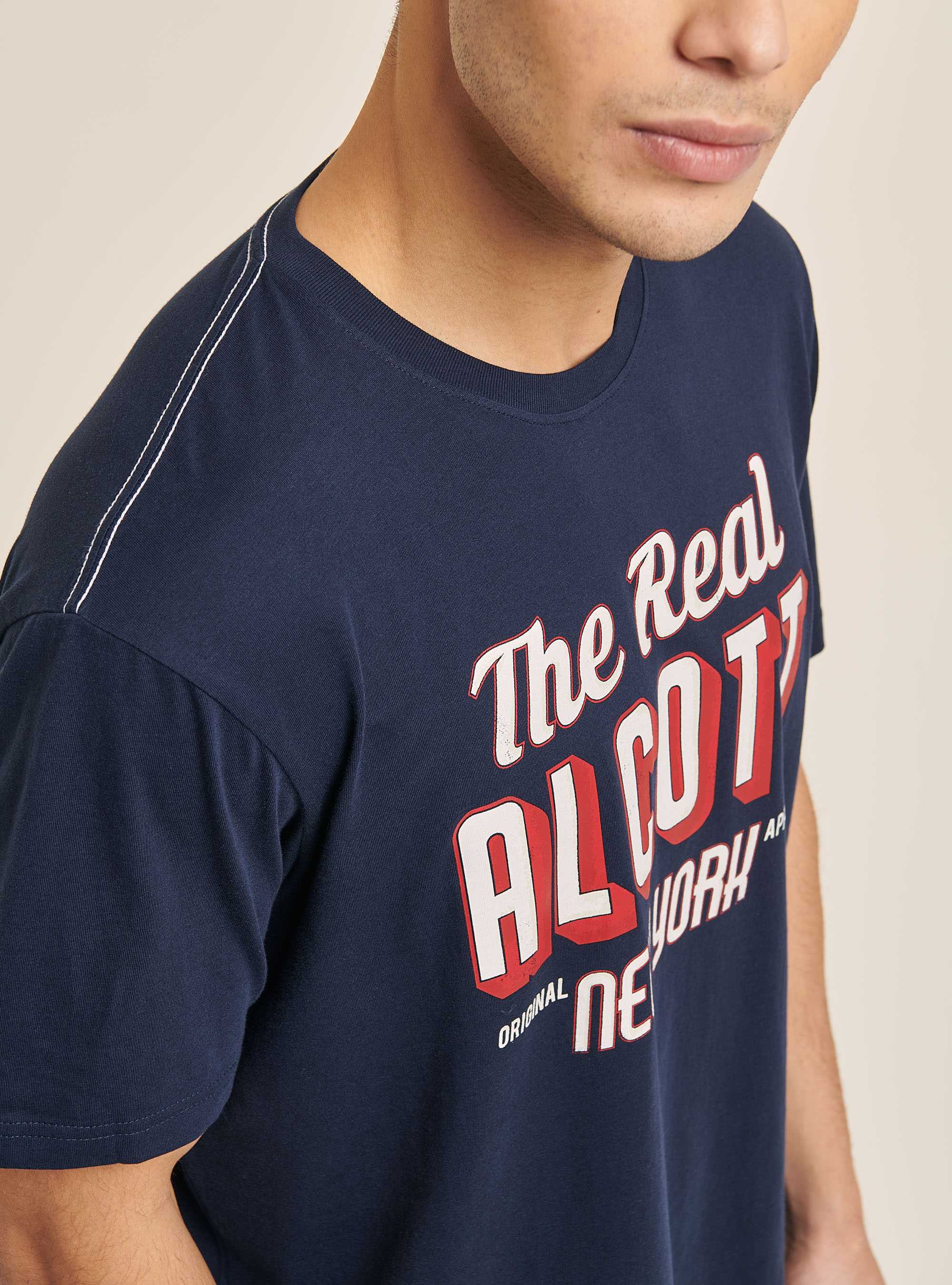 Logo print t-shirt, BLUE