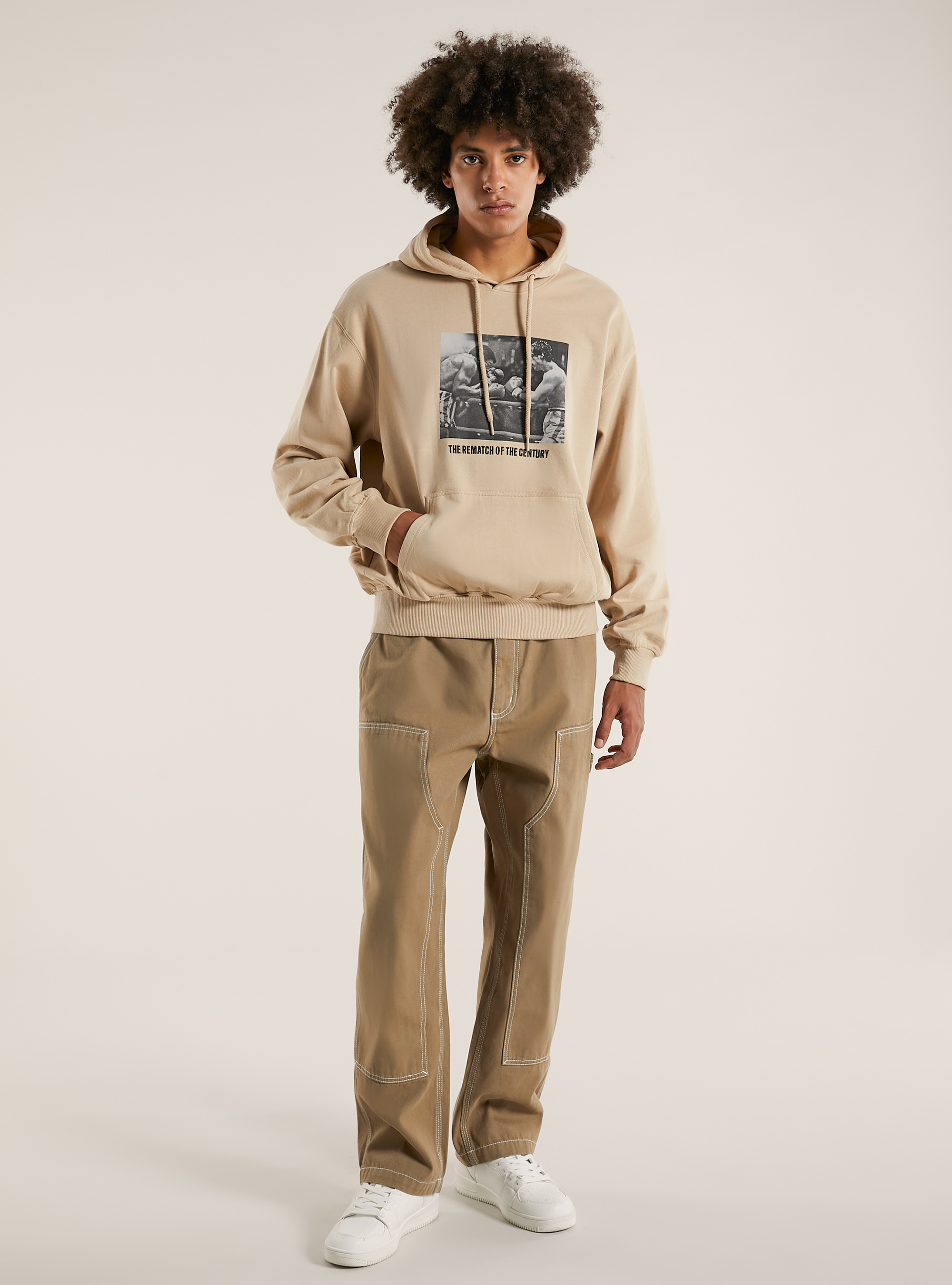 Boxy fit Rocky Balboa / Alcott sweatshirt, BG2 BEIGE MEDIUM